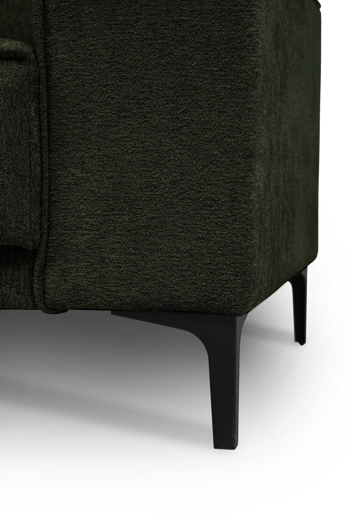 Places of Style Ecksofa »Polsterecke Oland, Struktur, Flachgewebe, Luxus-Microfaser, Boucle«, L-Form, 289 cm, Wellenunterfederung, Skandi-Design, Metallfüsse