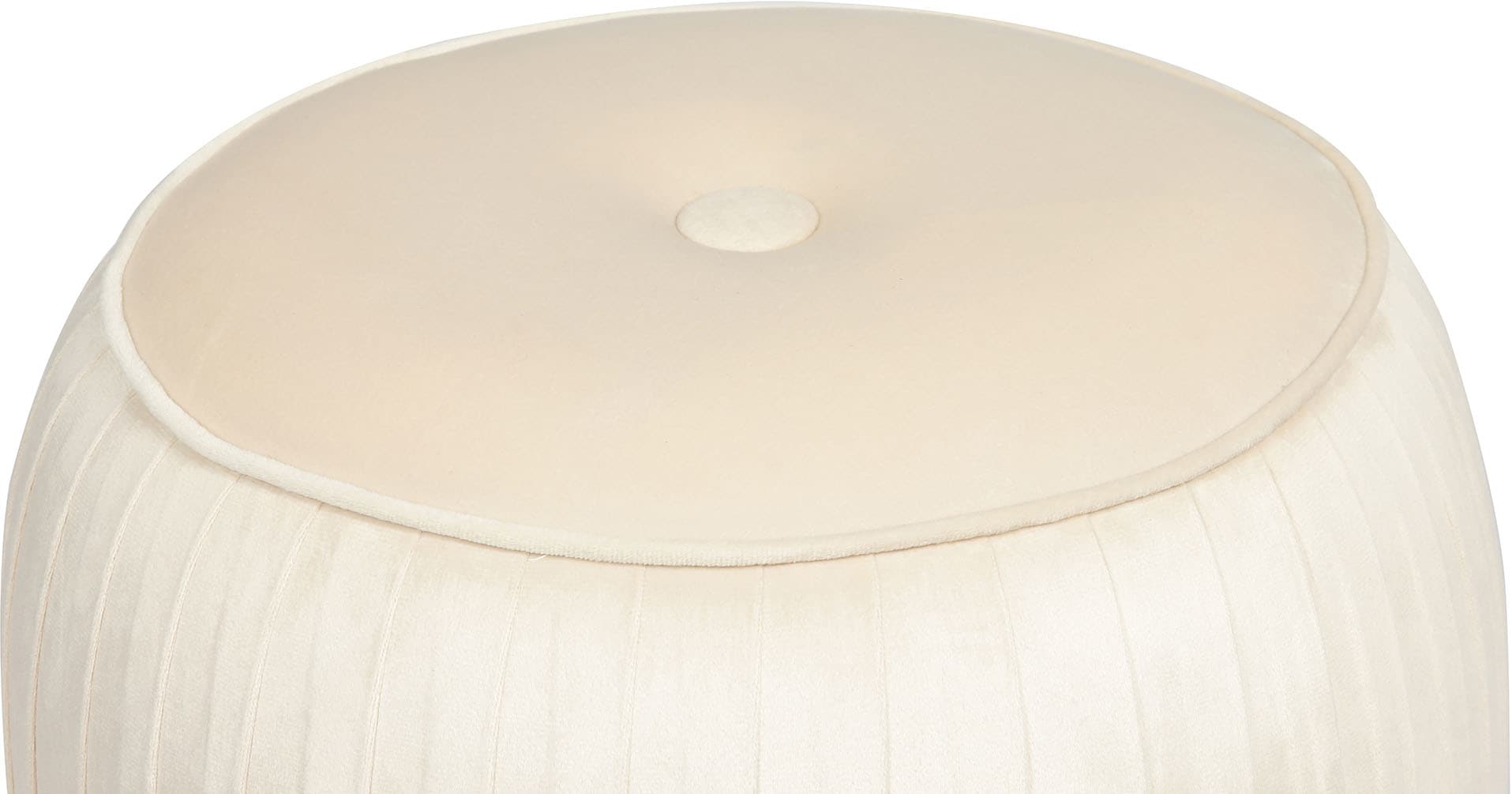 Kayoom Polsterhocker »Hocker Lyla 125, Edler Touch durch goldfarbenenen Sockel, Samtbezug«, (1 St.), samtweich, gesteppte Ziernaht, Edelstahlsockel, Hochwertiger Samtbezug