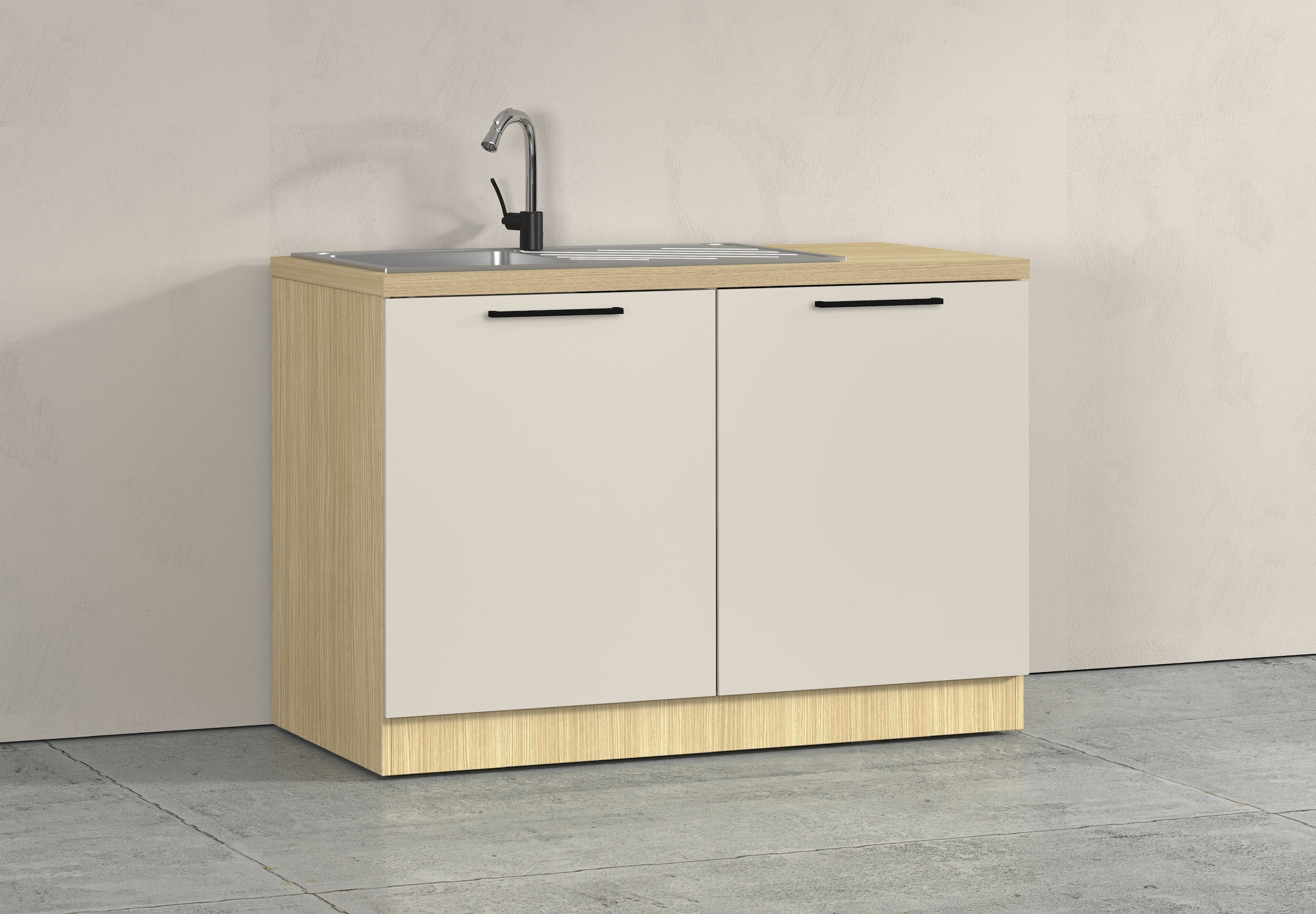 KOCHSTATION Meuble évier »Luna, Unterschrank für Spüle, Küchenspülenschrank, Made in  Italy« B/T/H: 120×60×85 cm, inklusive Einbauspüle und Siphon