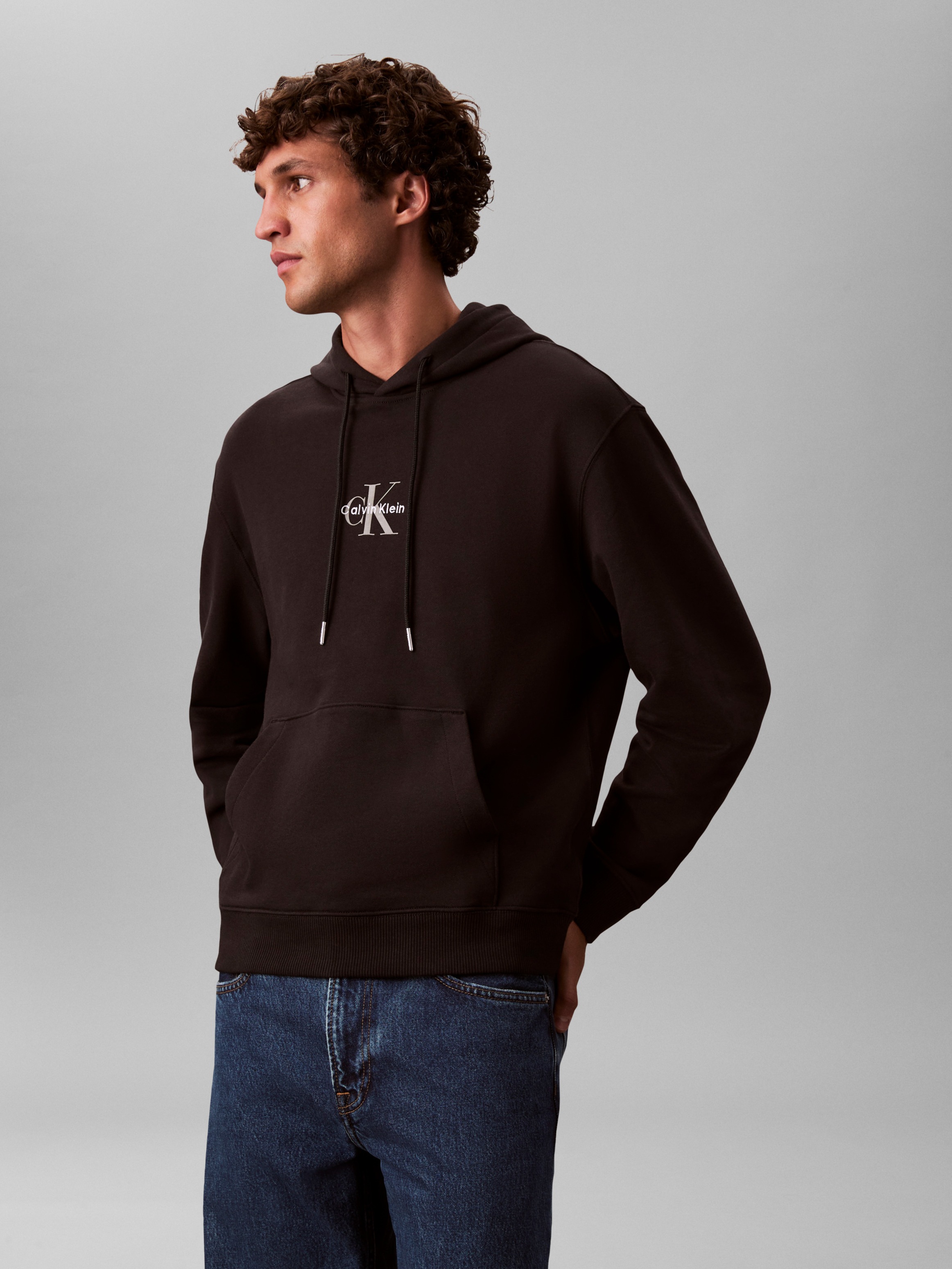 Calvin Klein Jeans Sweatshirt »LS EU 350TERRY MICRO MONOLOGO HO«, Kapuze, regular fit
