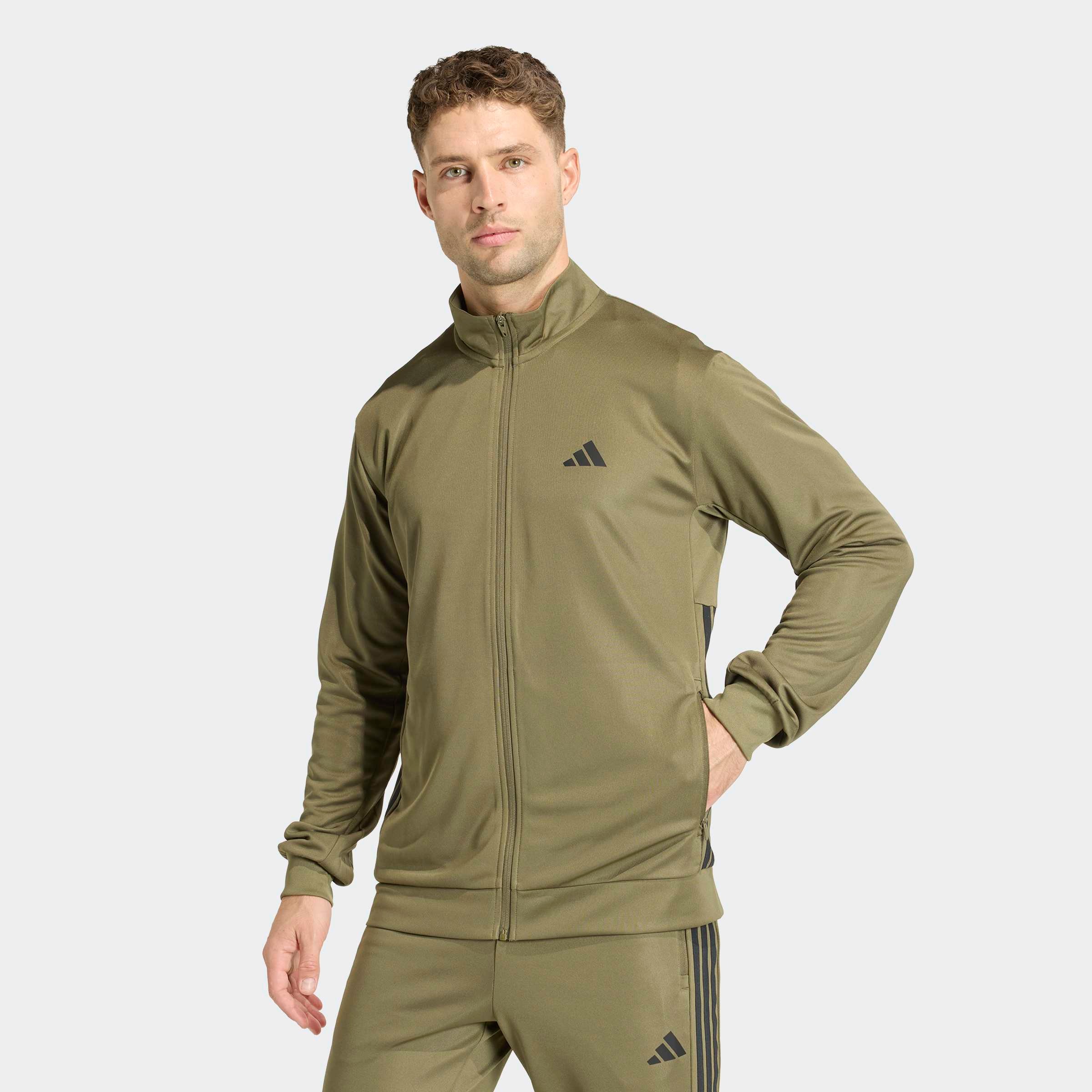 Image of adidas Performance Trainingsjacke "WORKOUT ESSENTIALS ALL-SET 3-STREIFEN KNIT"
