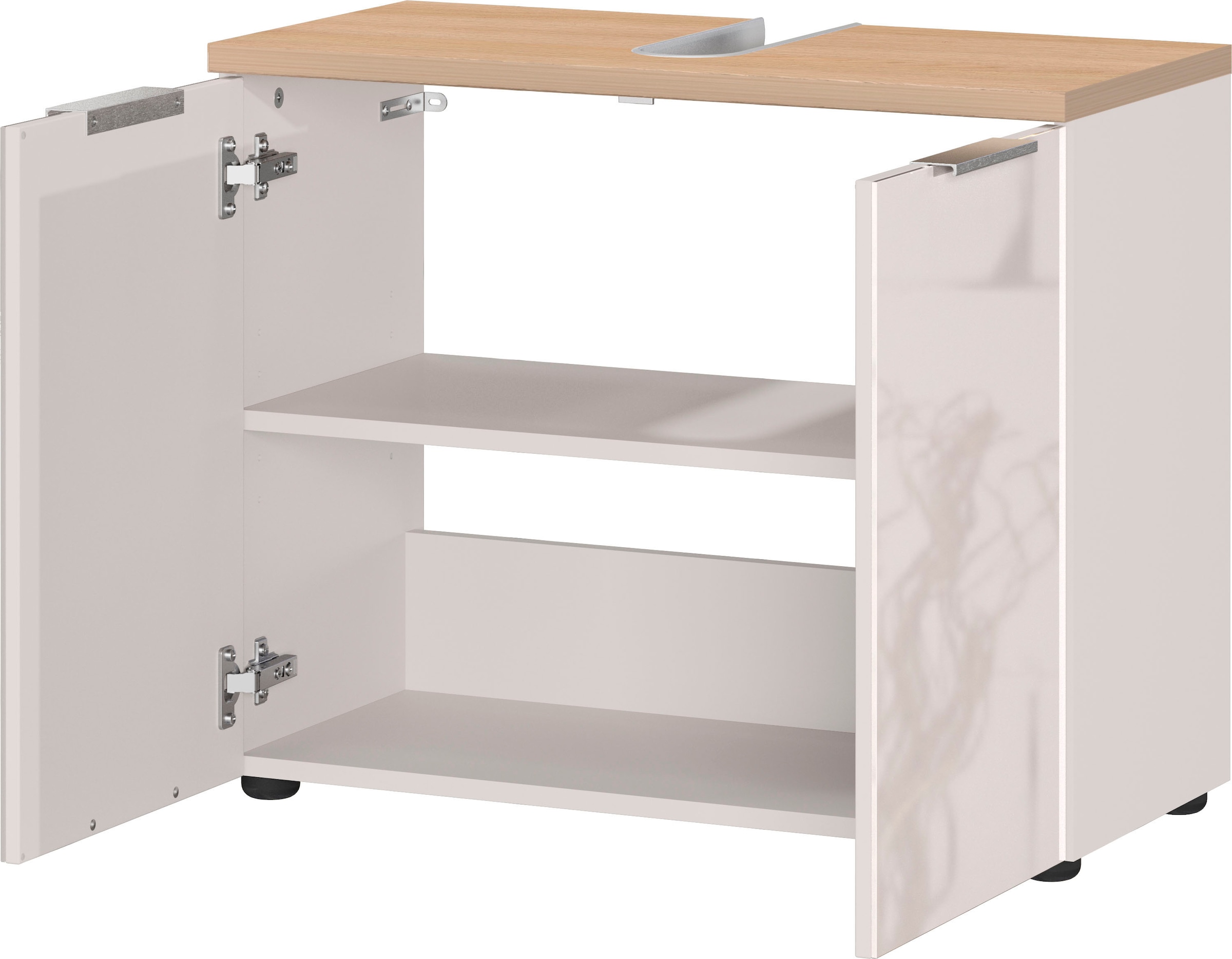 GERMANIA Waschbeckenunterschrank »Tavira« 1 Stk. tlg. Waschbeckenunterschrank mit Glasfronten und Siphonausschnitt