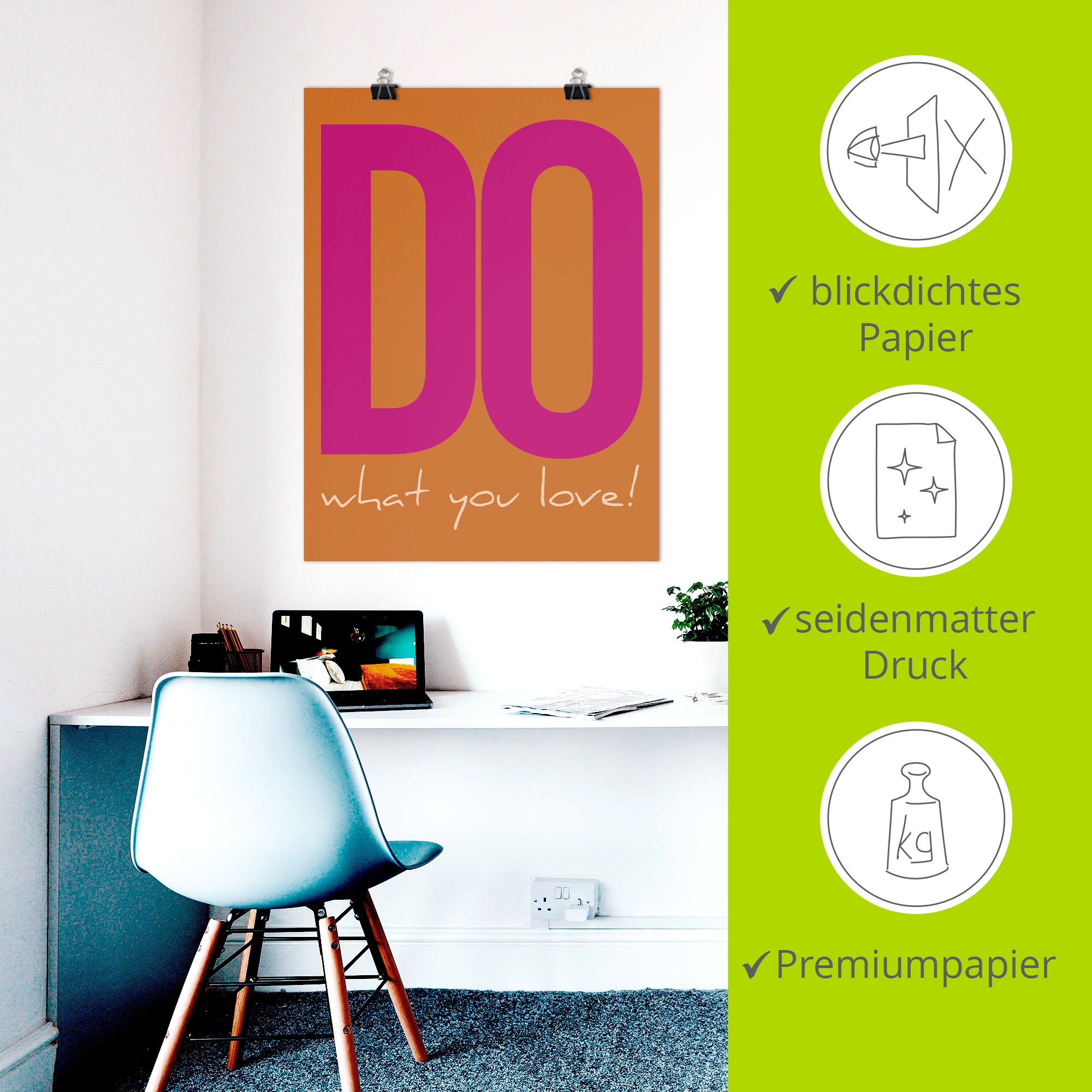 Artland Wandbild »Do what you love« Sprüche & Texte 1 Stk. tlg. als Alubild, Leinwandbild, Poster, Wandaufkleber in verschied. Grössen