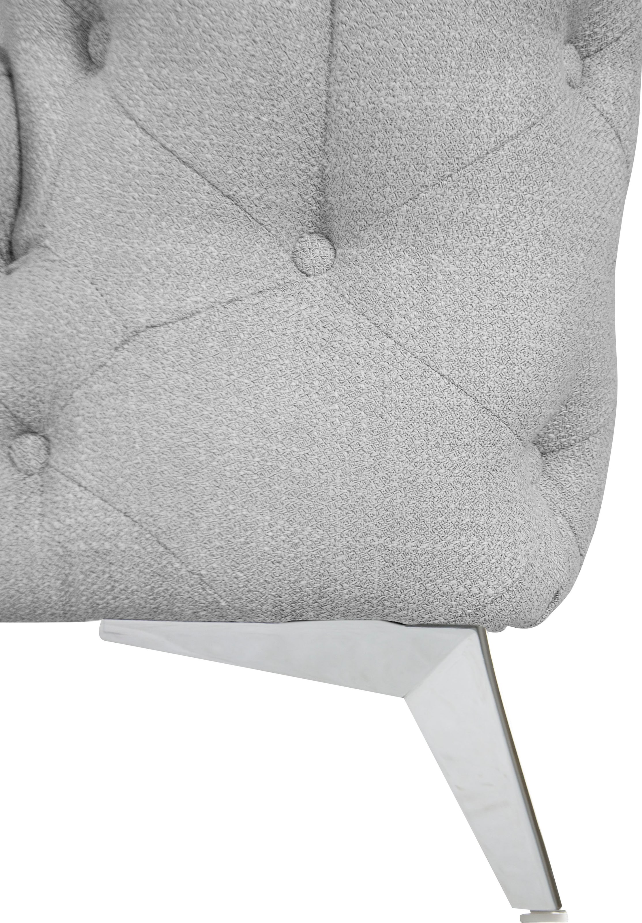 Home affaire Chesterfield-Sofa »Ecksofa GLYNIS L-Form mit Wellenunterfederung, Masse B/T/H 264/204/75cm« aufwändige Knopfheftung, moderne Chesterfield Optik, Fussfarbe wählbar