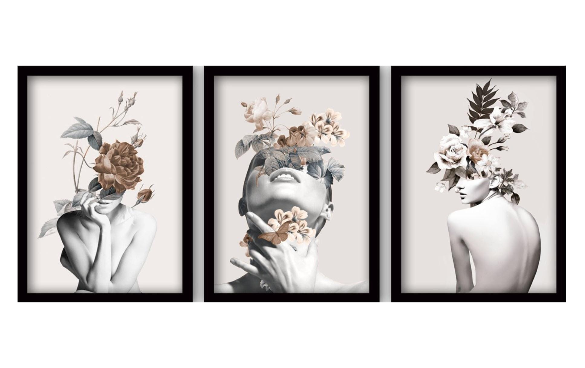 Image of Wandbild "Wallxpert Women 3 Stück, 35 x 45 cm"