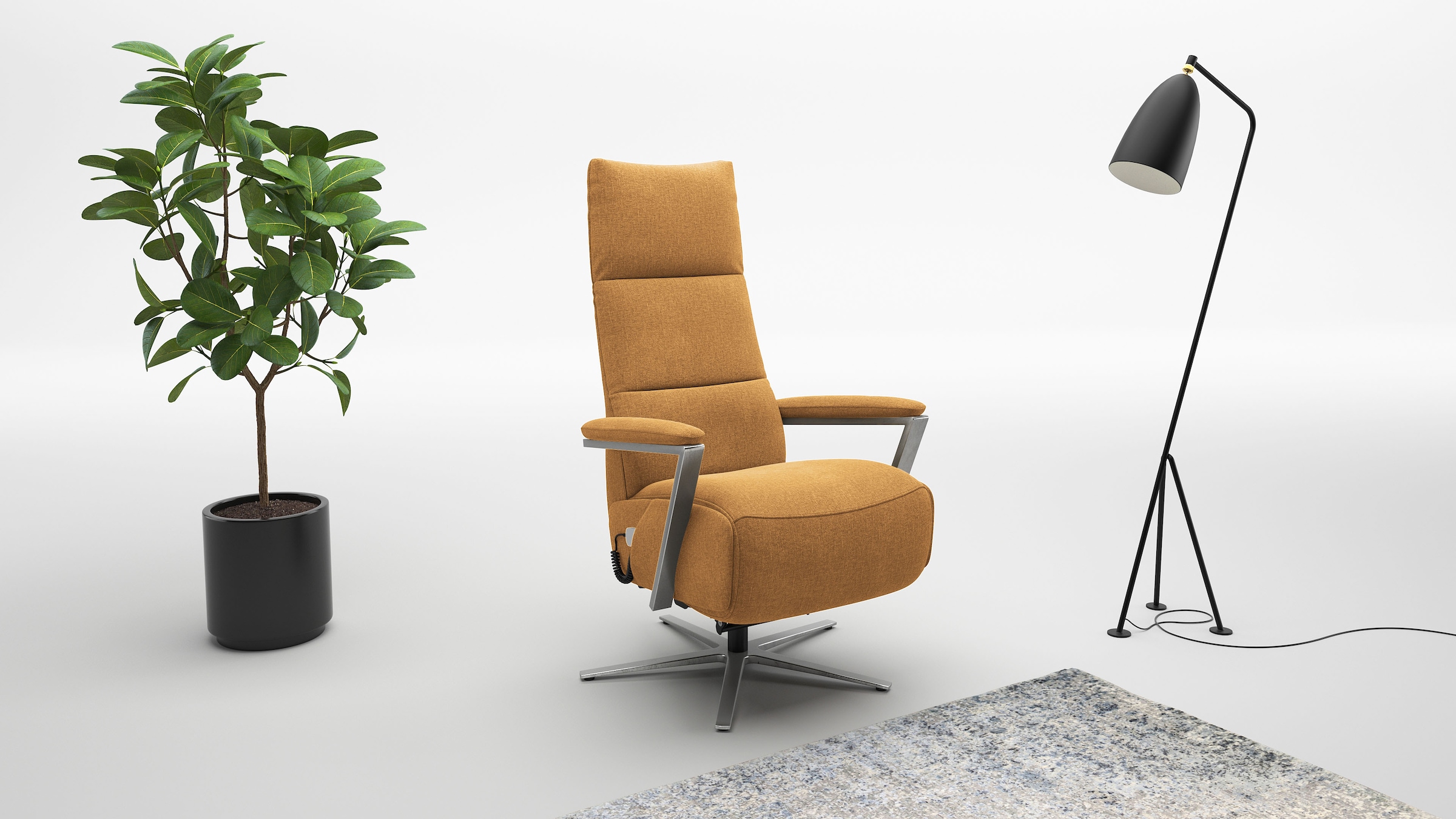 sit&more Fauteuil TV »Vario Comfort, inkl. Kopfteilverstellung & 360° Drehfunktion« mit Gasdruck, Höhe der Armlehnen 64cm