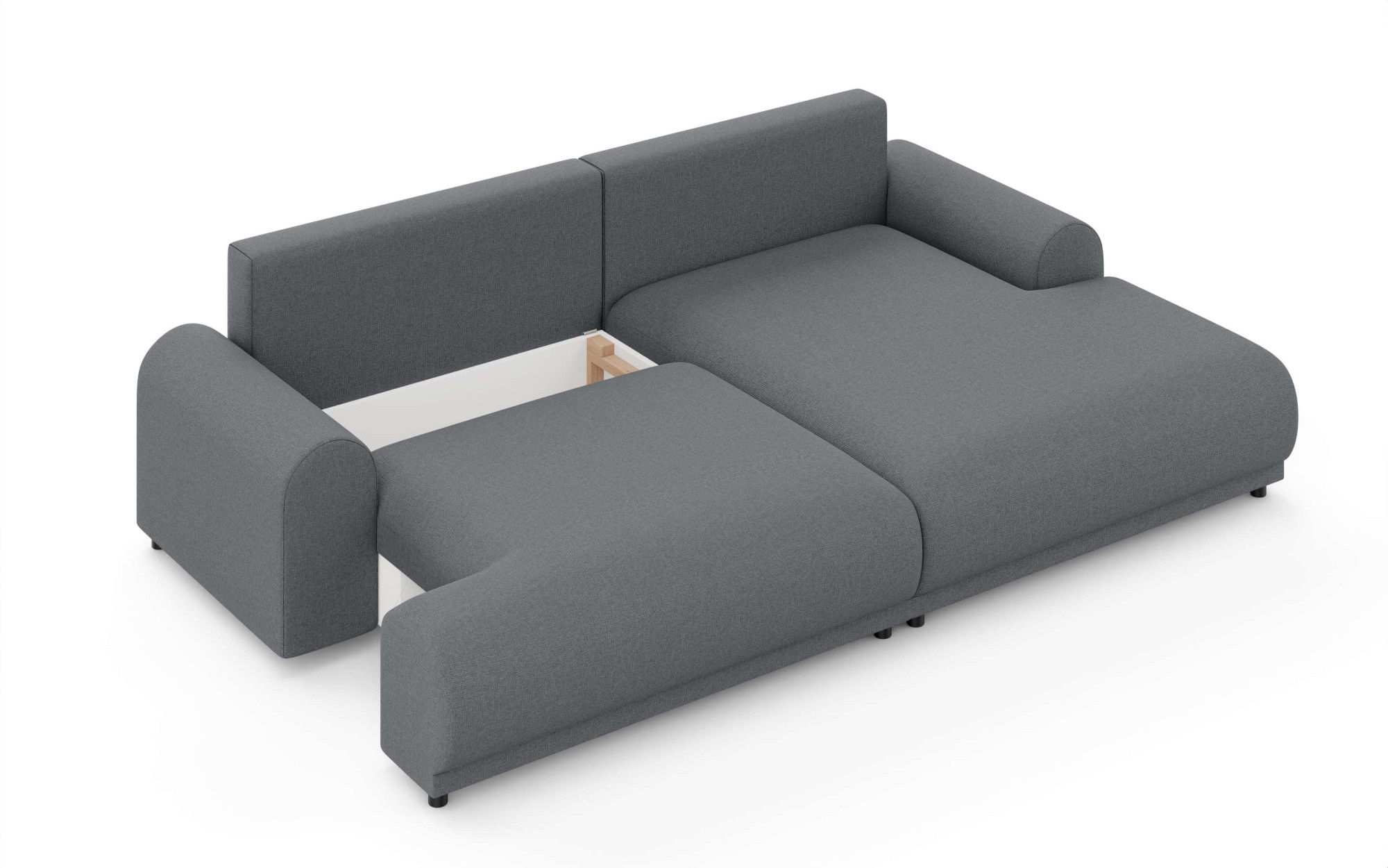 INOSIGN Ecksofa »Marsby, mit Bettfunktion und Bettkasten, Masse: B/H/T 242/65/145 cm«, L-Form mit Wellenunterfederung, Recamiere links oder rechts bestellbar