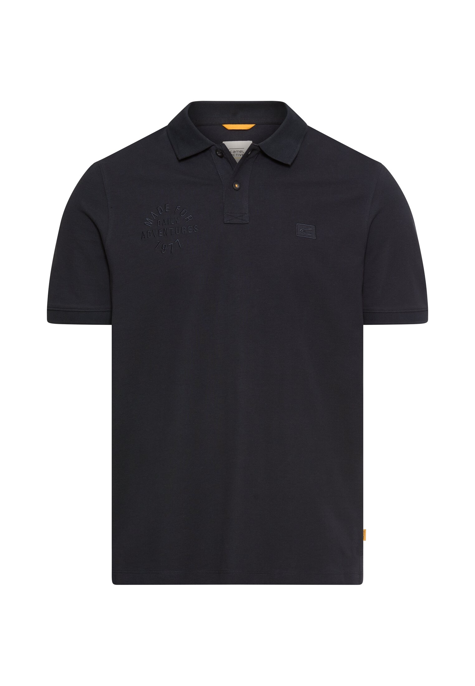Image of camel active Poloshirt normale Passform, kurze Ärmel, unifarbenes Design, mit Polokragen