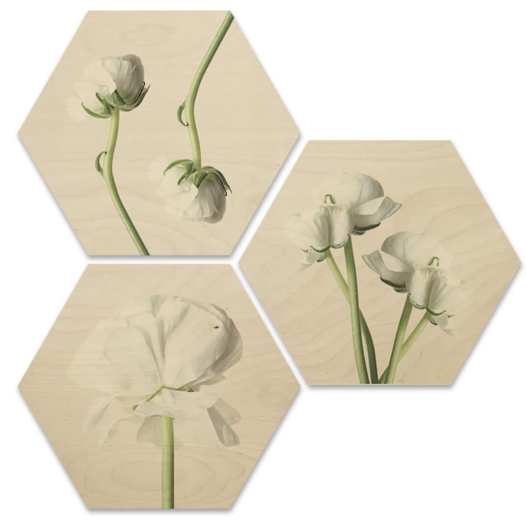 Wall-Art Mehrteilige Bilder »Maiglöckchen Blumen Collage«, Schriftzug, (Set, 3 St.)
