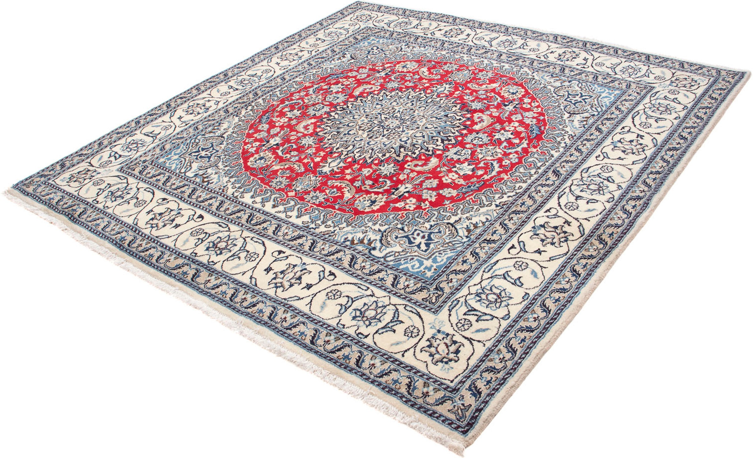 Image of morgenland Orientteppich »Perser - Nain quadratisch - 200 x 190 cm - dunkelrot«, quadratisch, 10 mm Höhe, Wohnzimmer, Handgeknüpft, Einzelstück mit Zertifikat bei Ackermann Versand Schweiz