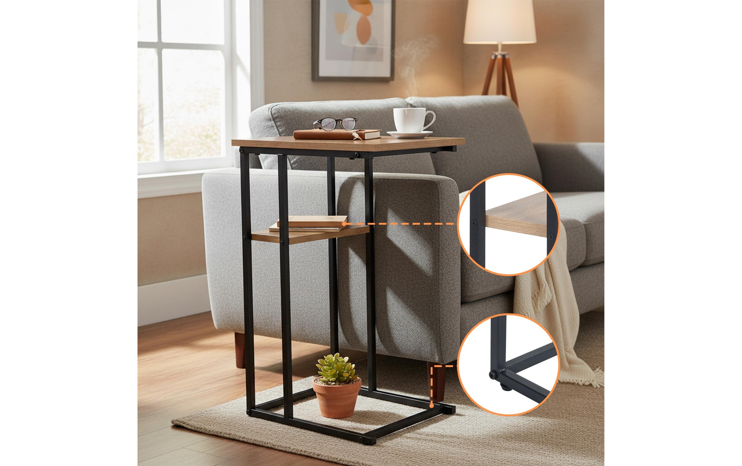 relaxdays Beistelltisch »in C-Form 60 x 40 cm«