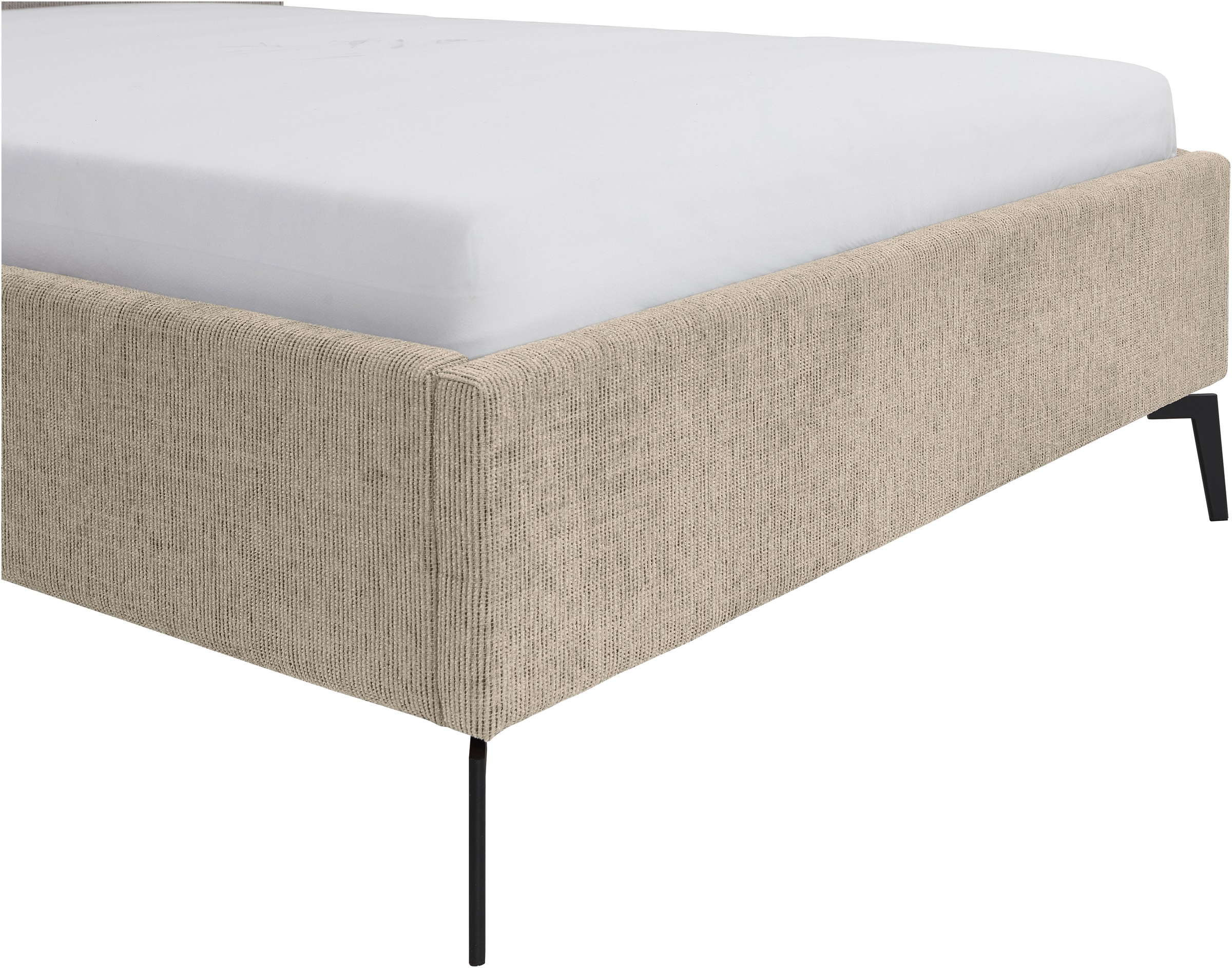 meise.möbel Polsterbett »Riva II«, mit schwarzen Metallfüssen, wahlweise mit Bettkasten