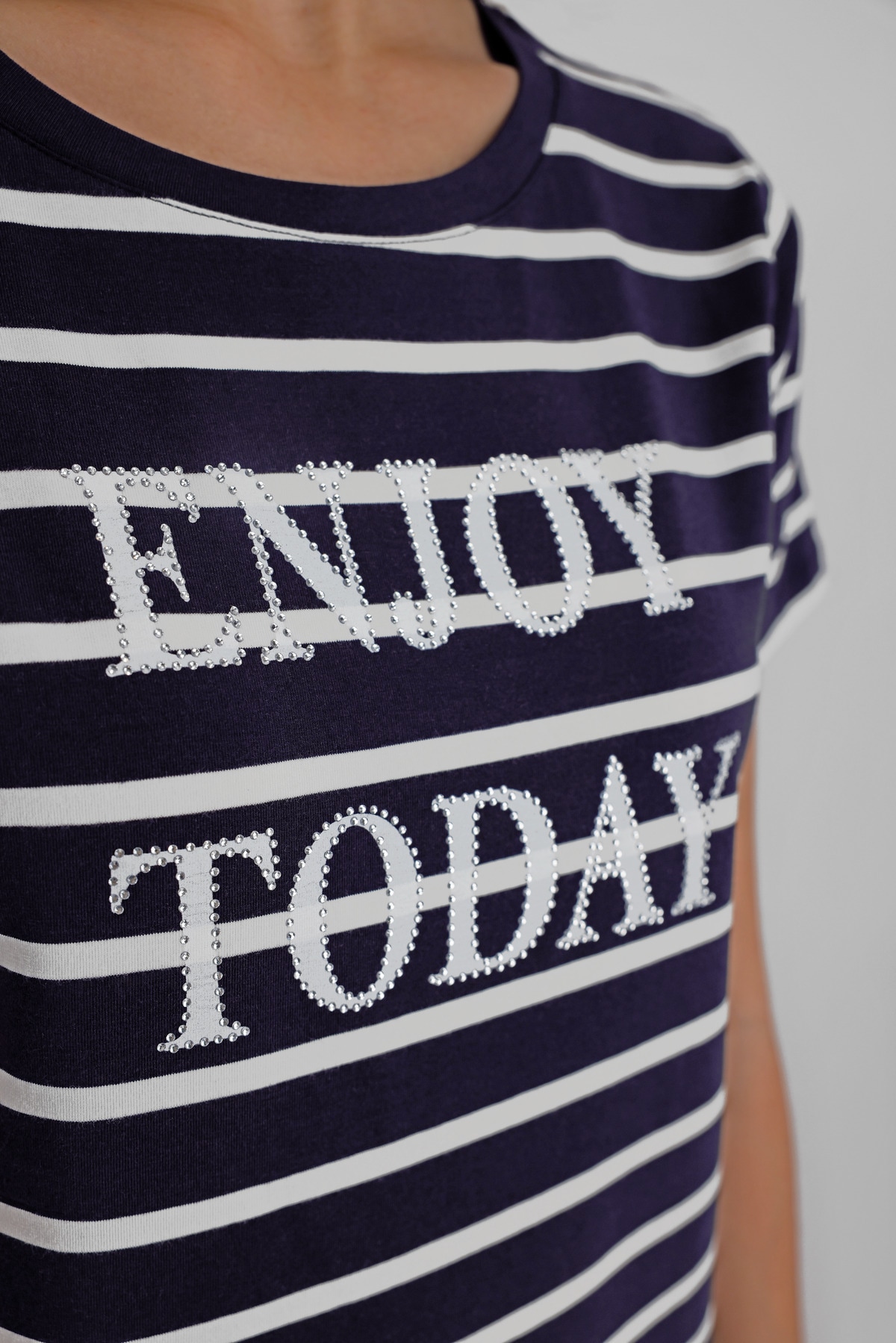 Monari Rundhalsshirt mit Streifen