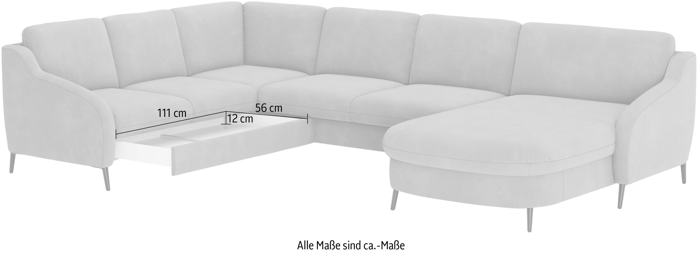 sit&more Wohnlandschaft »Soul U-Form«, wahlweise mit Bettfunktion und Bettkasten oder Schubkasten