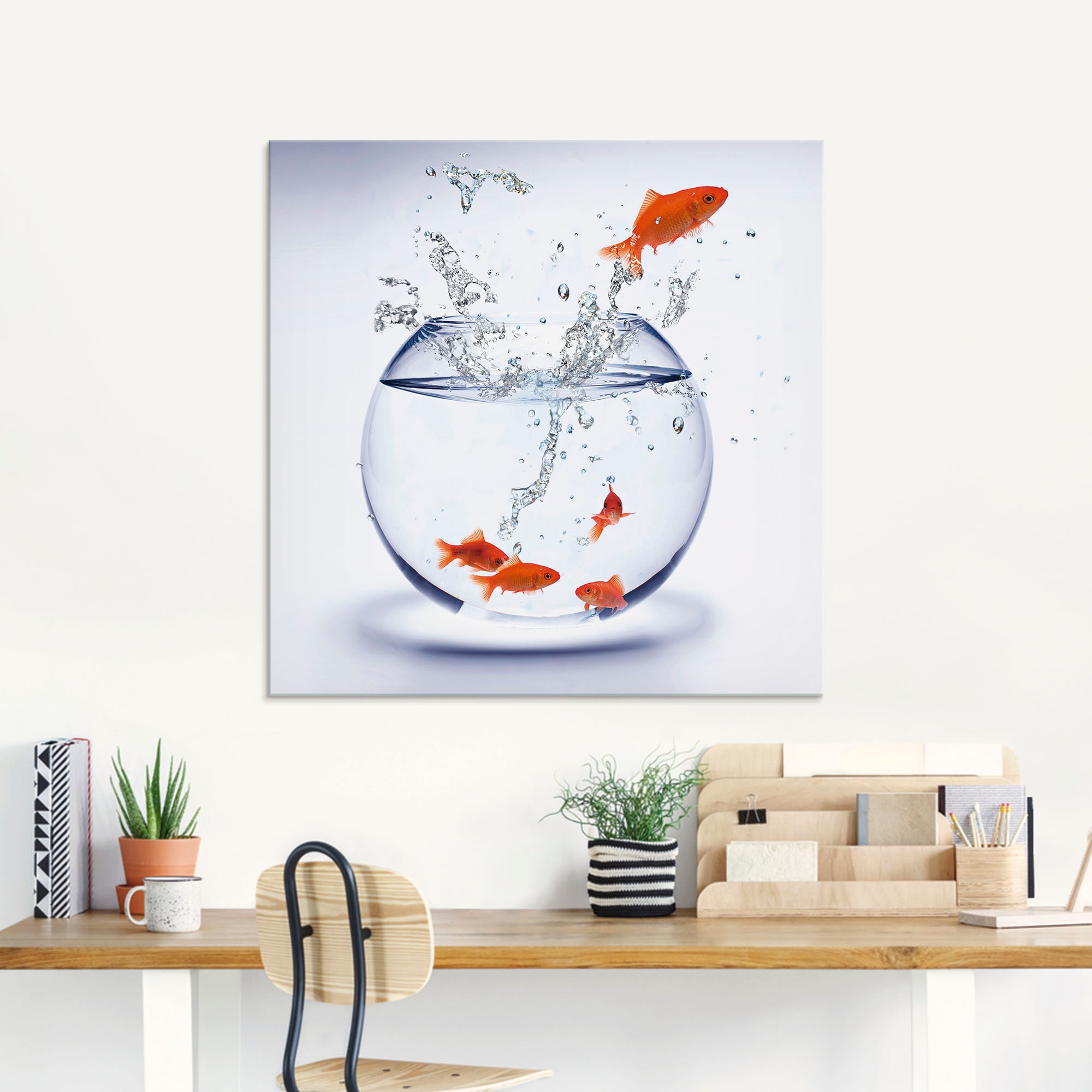 Artland Glasbild "Goldfischaquarium" Wassertiere 1 Stk. tlg. in verschiedenen Größen