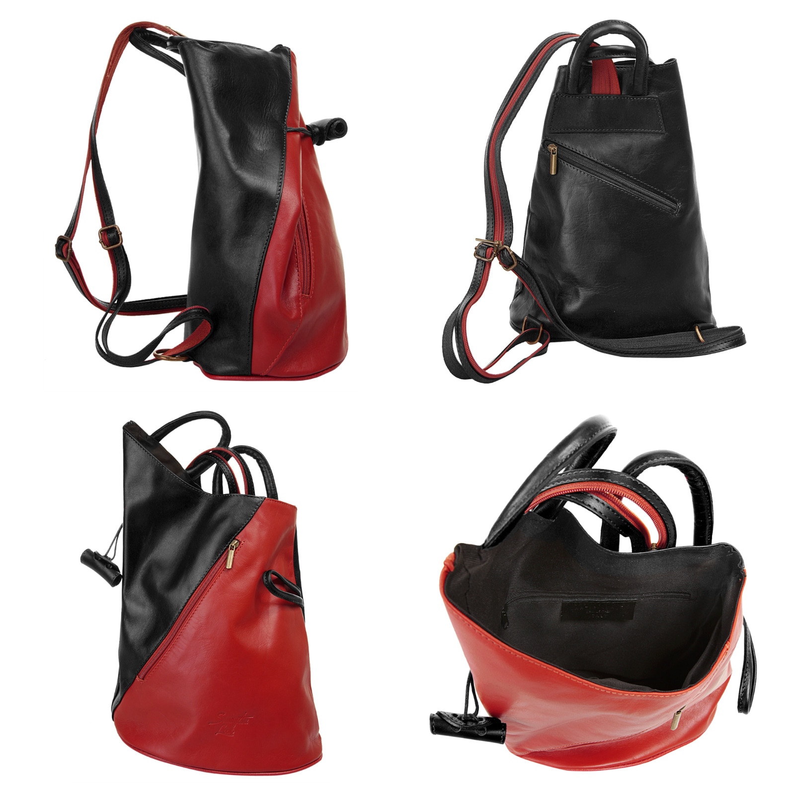 Samantha Look Cityrucksack, echt Leder, Made in Italy