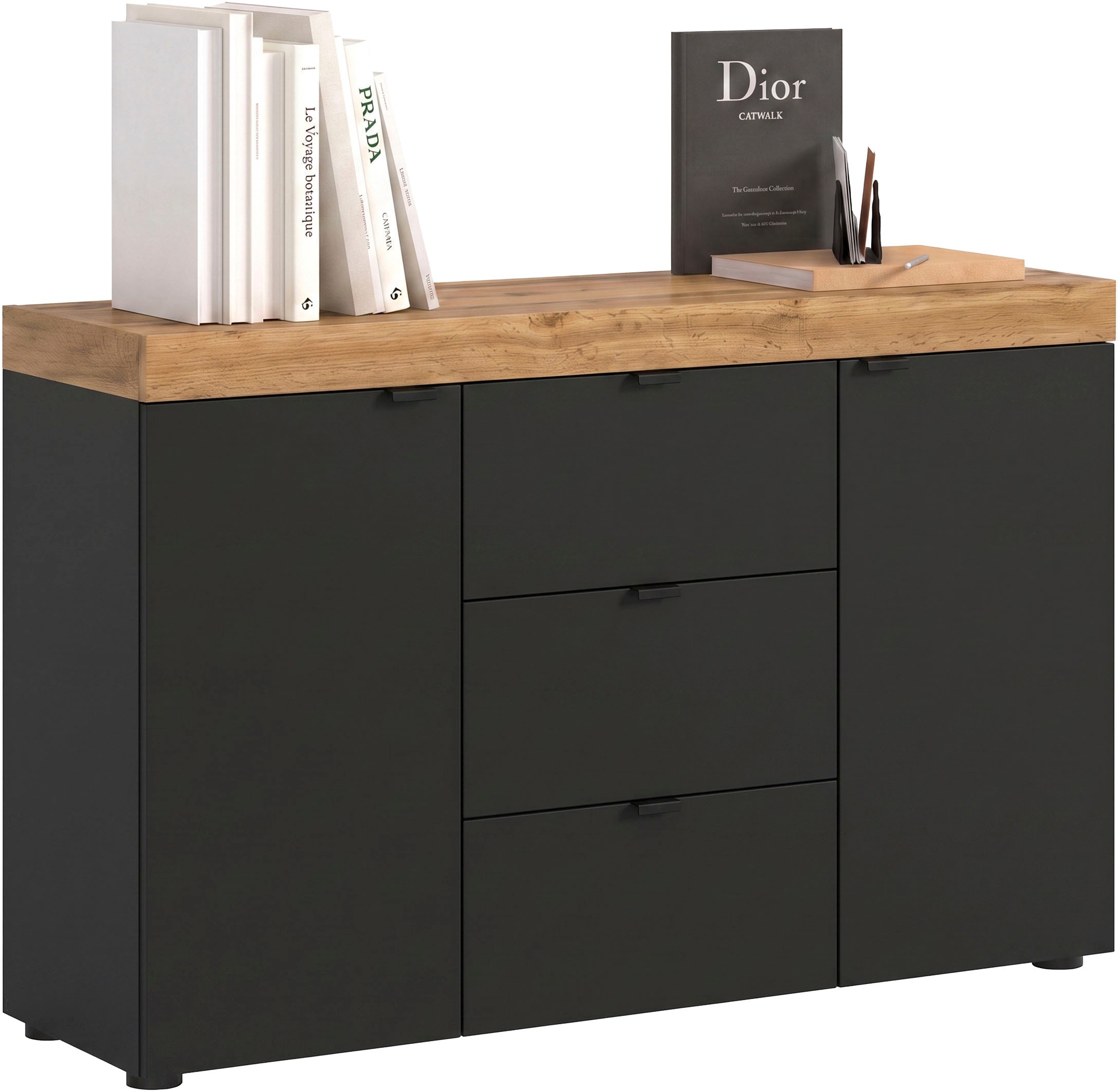Image of GOODproduct Sideboard "MAMBO II, Breite 125 cm, 2 Türen, 3 Schubkästen" 1 Stk. tlg. Sideboard, Kommode, Wohnzimmer, Flur, Arbeitszimmer