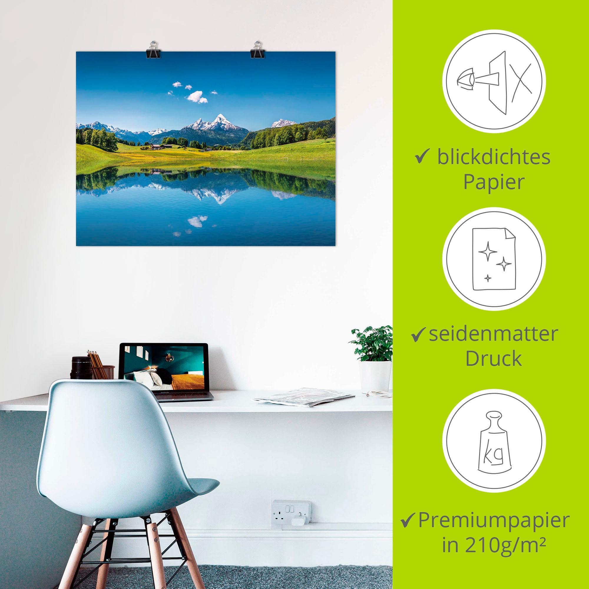 Artland Wandbild »Landschaft in den Alpen« Berge 1 Stk. tlg. als Leinwandbild, Poster in verschied. Grössen