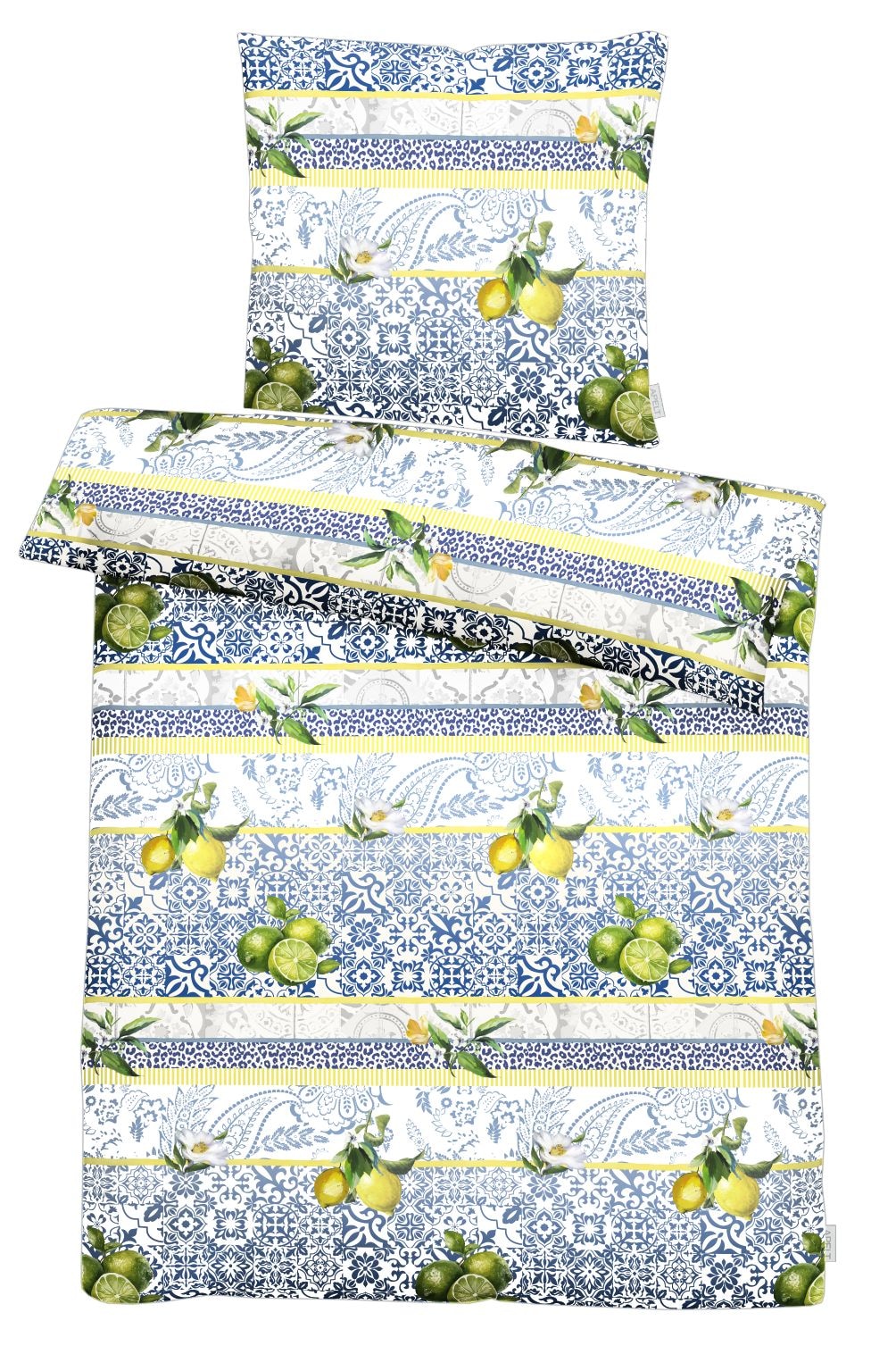 Image of APELT Bettwäsche "Amalfi" 2 tlg. Bettwäsche-Set mit Reissverschluss, Baumwoll-Satin, Digitaldruck