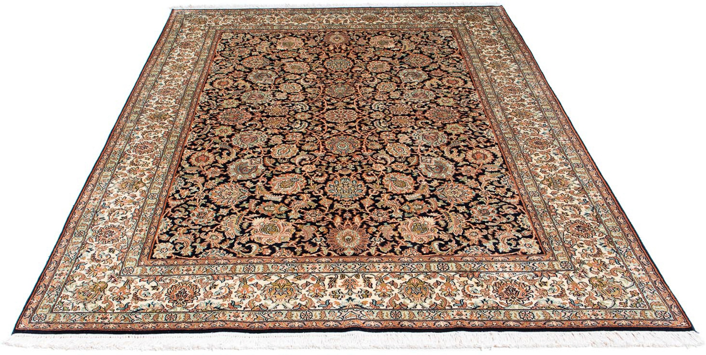 Image of morgenland Orientteppich »Perser - Classic - 226 x 154 cm - dunkelblau«, rechteckig, 10 mm Höhe, Wohnzimmer, Handgeknüpft, Einzelstück mit Zertifikat bei Ackermann Versand Schweiz
