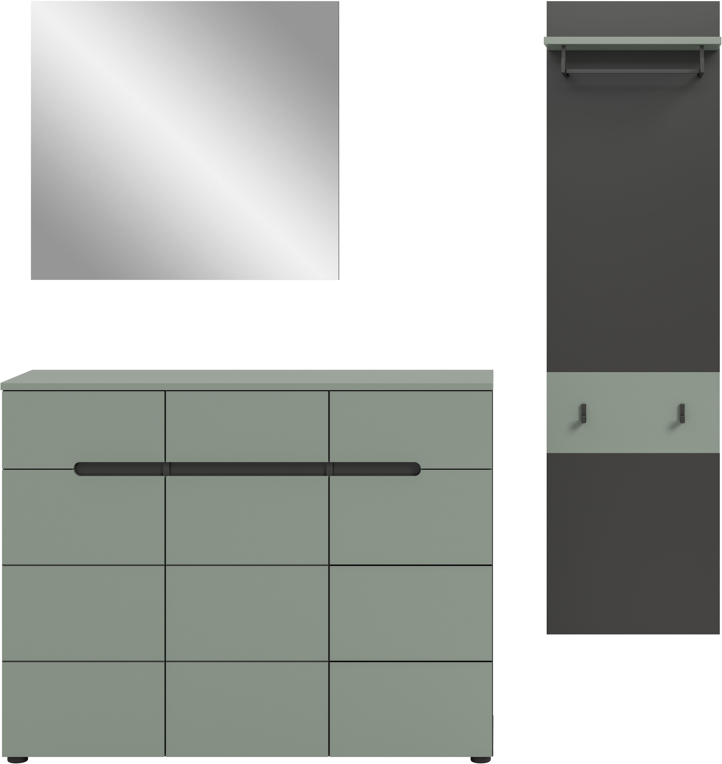 INOSIGN Ensemble de vestiaires »REHAT, TOPSELLER!, 3-teilig, Breite 180 cm, individuell erweiterbar« Set, bestehend aus: Kommode, Spiegel und Garderobenpaneel, 3 cuis tlg.