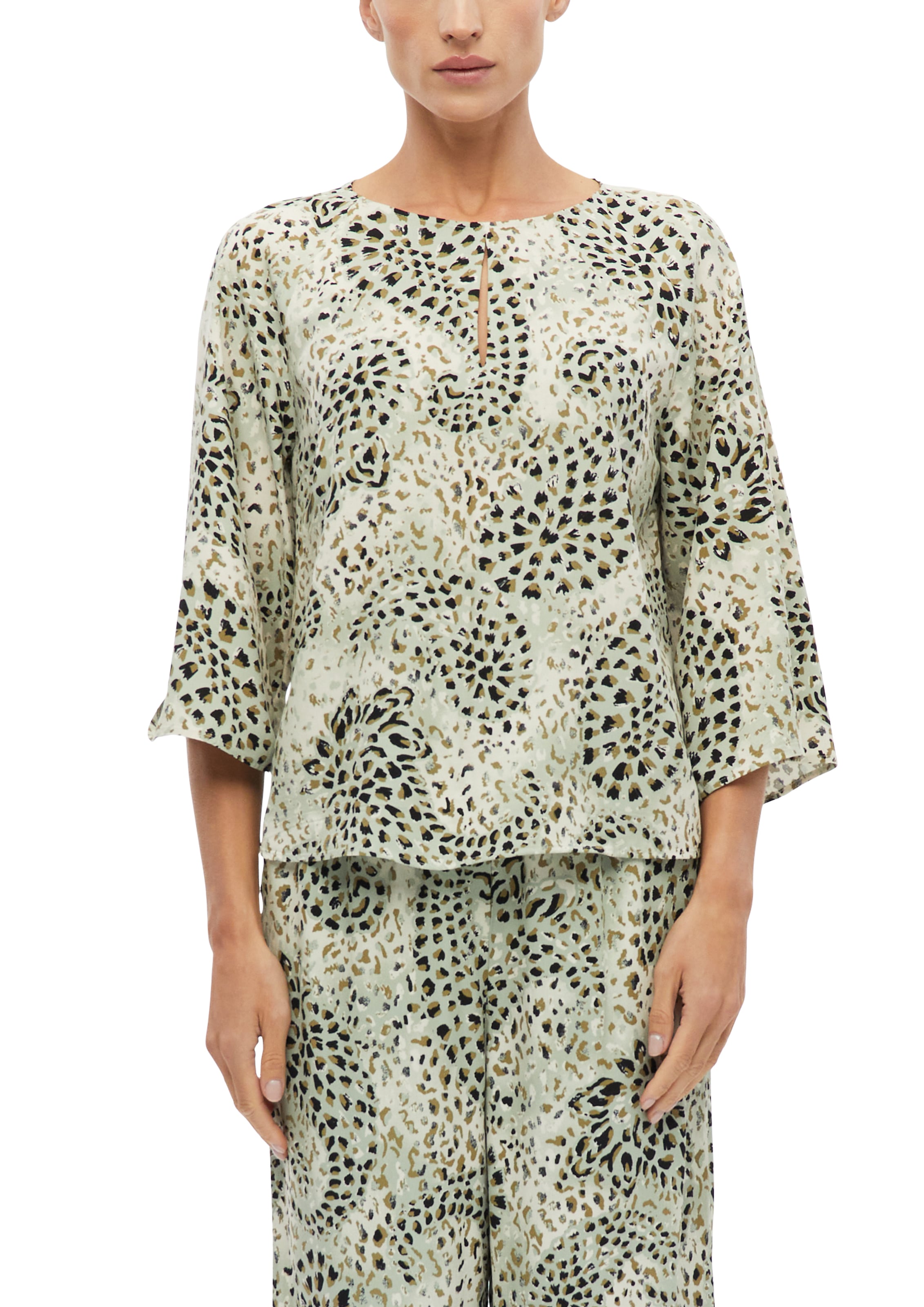 Image of s.Oliver BLACK LABEL Druckbluse 3/4 Arm Sommerbluse mit Allover-Print