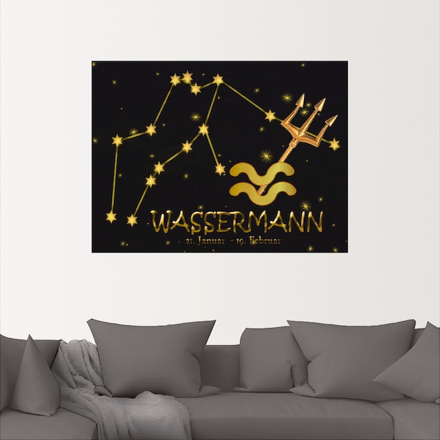 Artland Wandbild »Sternzeichen - Wassermann«, Bilder von Sternzeichen, (1 St.),  als Alubild, Leinwandbild, Wandaufkleber oder Poster in versch. Grössen  jetzt kaufen