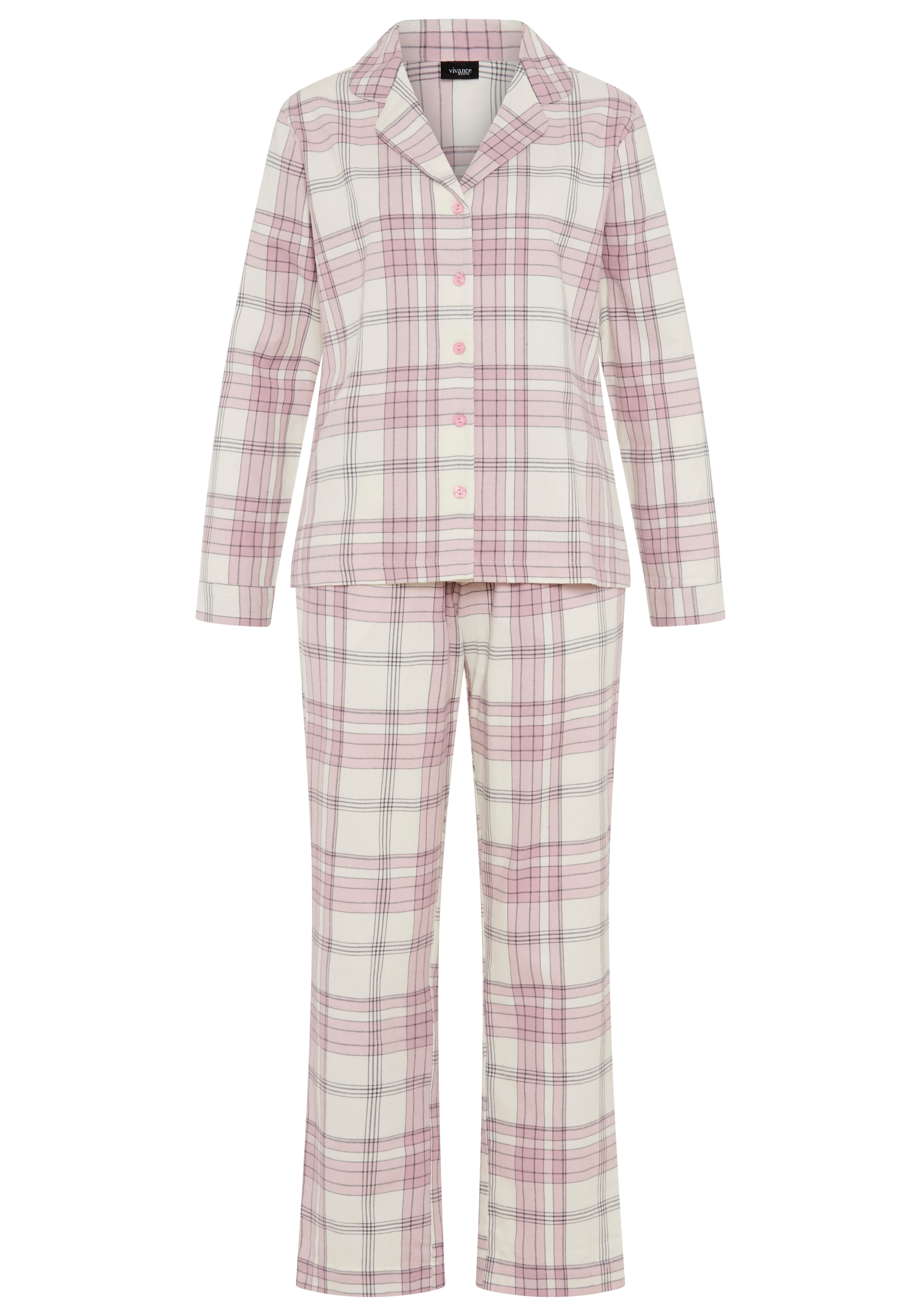 Vivance Dreams by Lascana Pyjama Set, 2 mit garngefärbten Karos