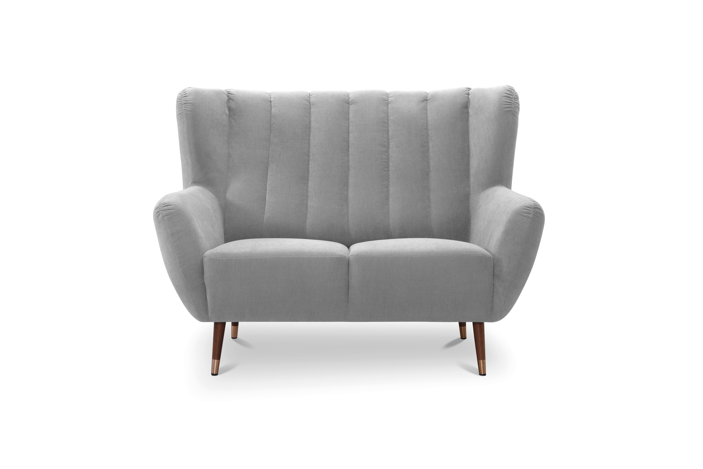 exxpo - sofa fashion 2-Sitzer »Polly, bequem mit hoher Rückenlehne, hohe Füsse, Ohrensesselcouch«, Küchensofa, hochwertige Bezugsvarianten und aktuelle Farben