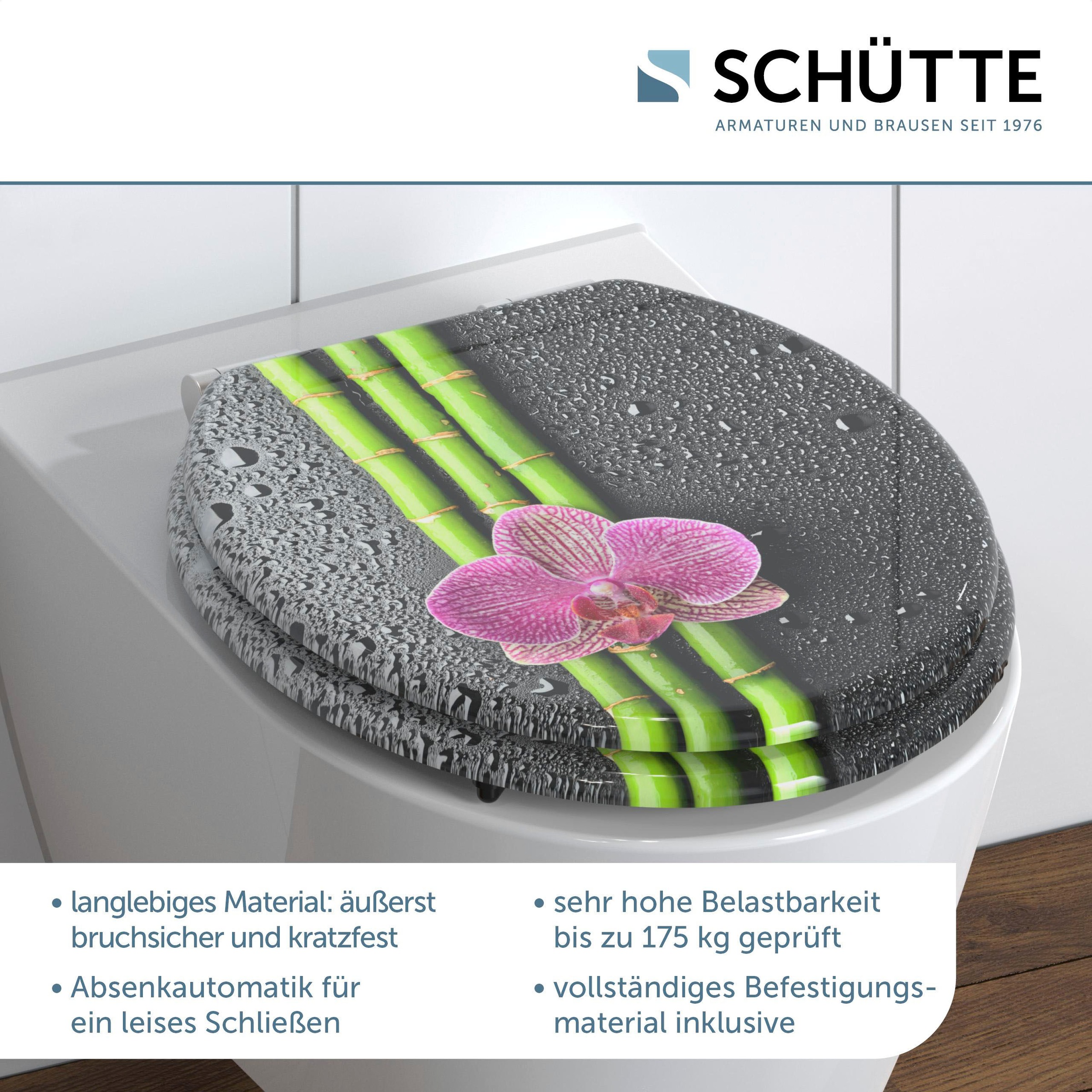 Schütte WC-Sitz 'Asia' mit Absenkautomatik Holzkern