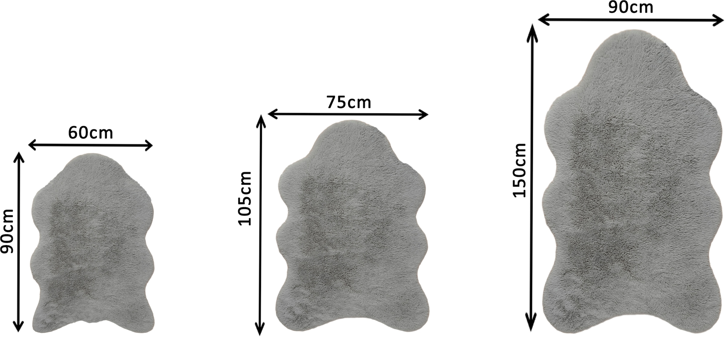 GOODproduct Hochflor-Teppich »Mollin, Fellform, leichter Glanz« rechteckig 30 mm Höhe Kunstfell, Fellimitat, waschbar, flauschig, weich, Wohnzimmer