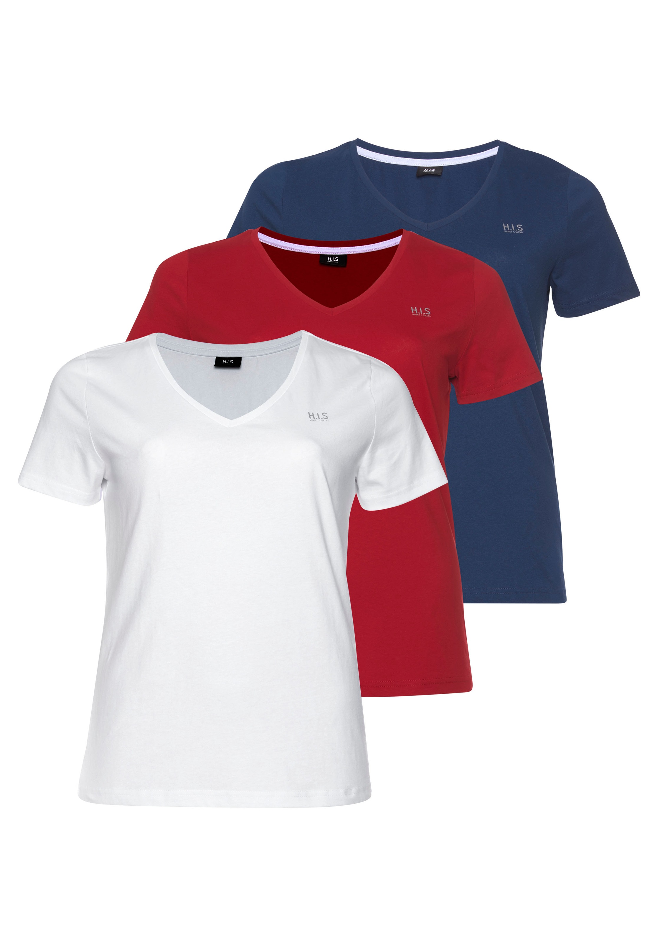 Image of H.I.S T-Shirt »Essential-Basics«, (Spar-Set, 3er-Pack), Grosse Grössen bei Ackermann Versand Schweiz