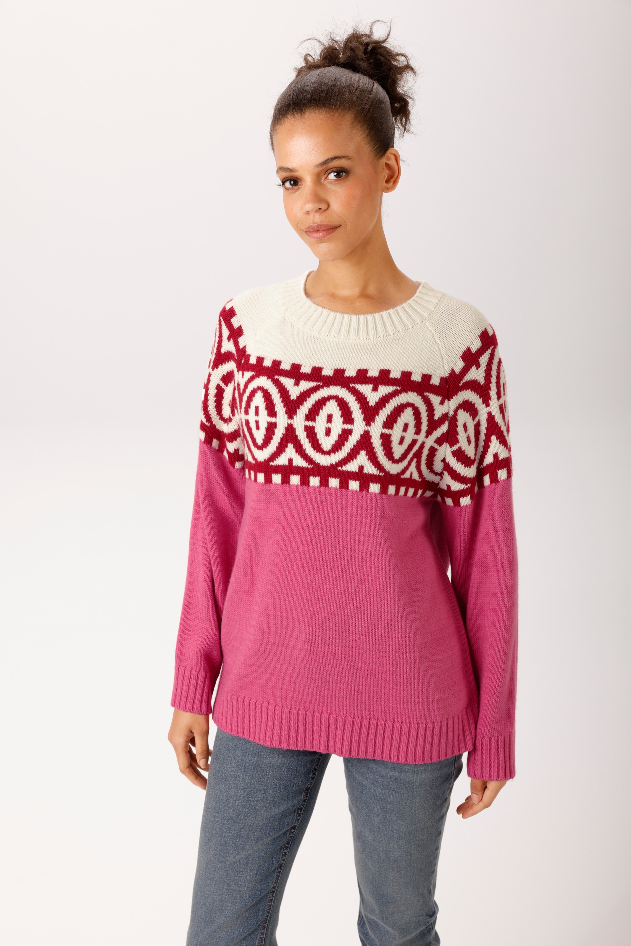 Image of Aniston CASUAL Strickpullover mit grafischem Jacquard-Muster - NEUE KOLLEKTION
