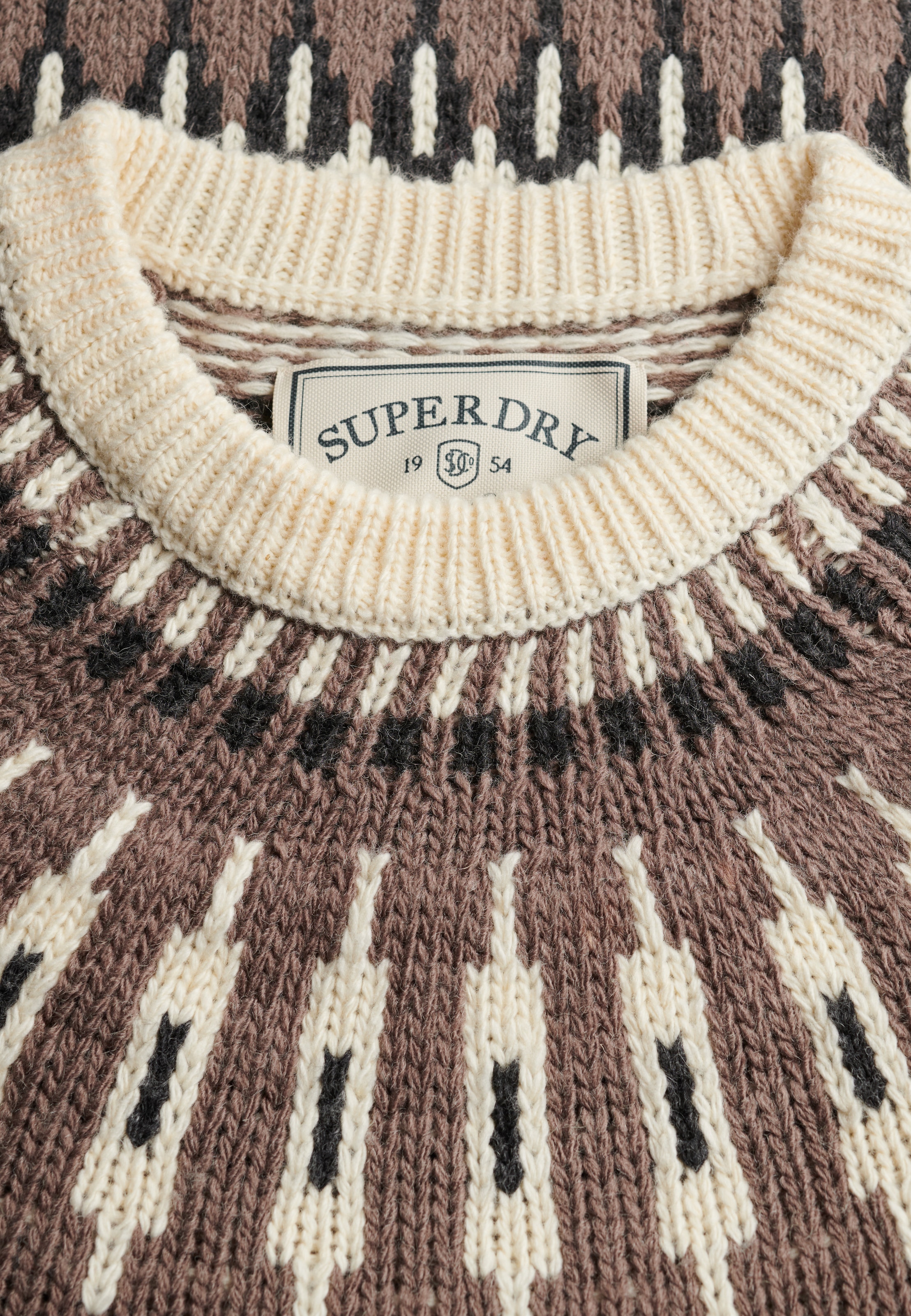 Superdry Pull en tricot »CREW NECK JUMPER« Materialmix, loose fit, hochwertig mit Woll-Anteil
