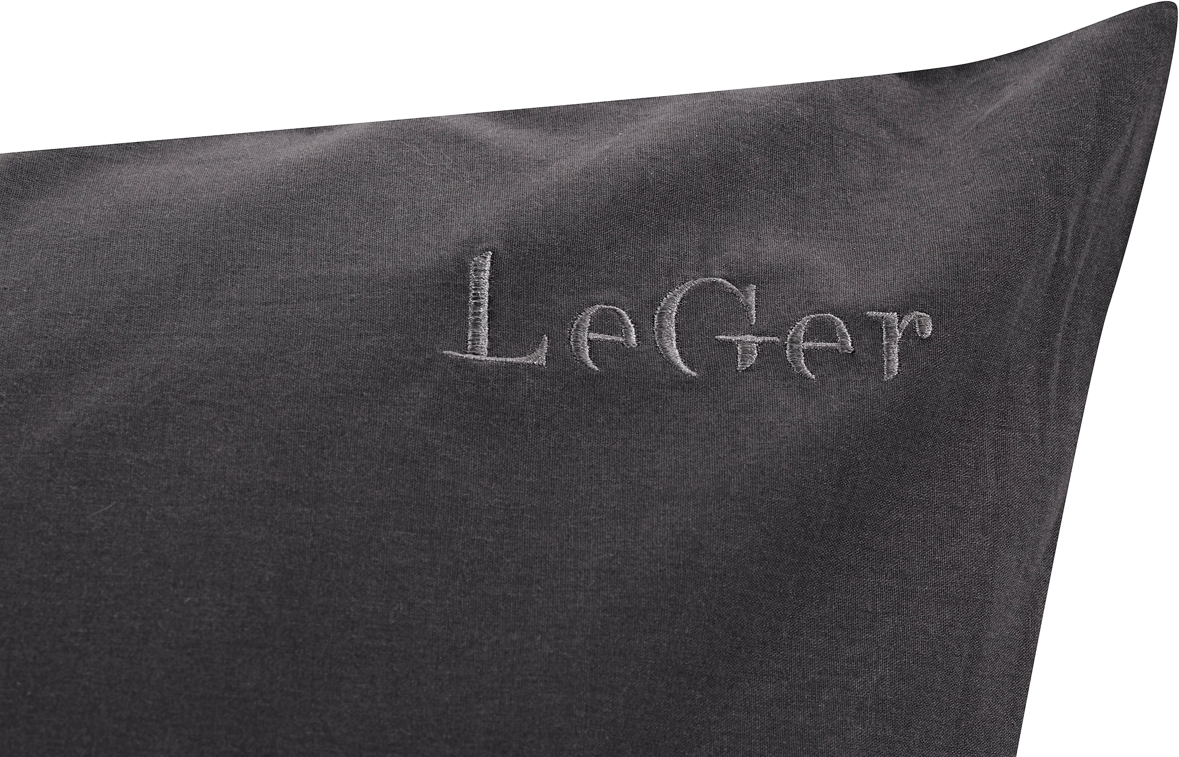 LeGer Home by Lena Gercke Bettwäsche »Anisa in Gr. 135x200, 155x220 cm oder 200x200«, Bettwäsche aus Baumwolle, unifarbene Bettwäsche mit Reissverschluss