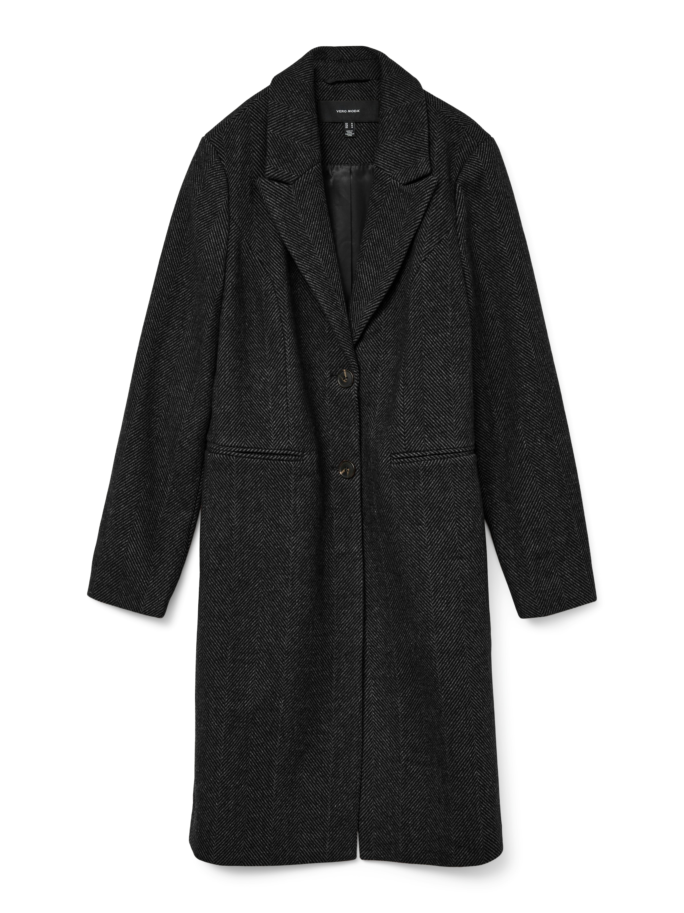 Image of Vero Moda Langmantel "VMBLAZA HERINGBONE LONG WOOL COAT GA BOO"