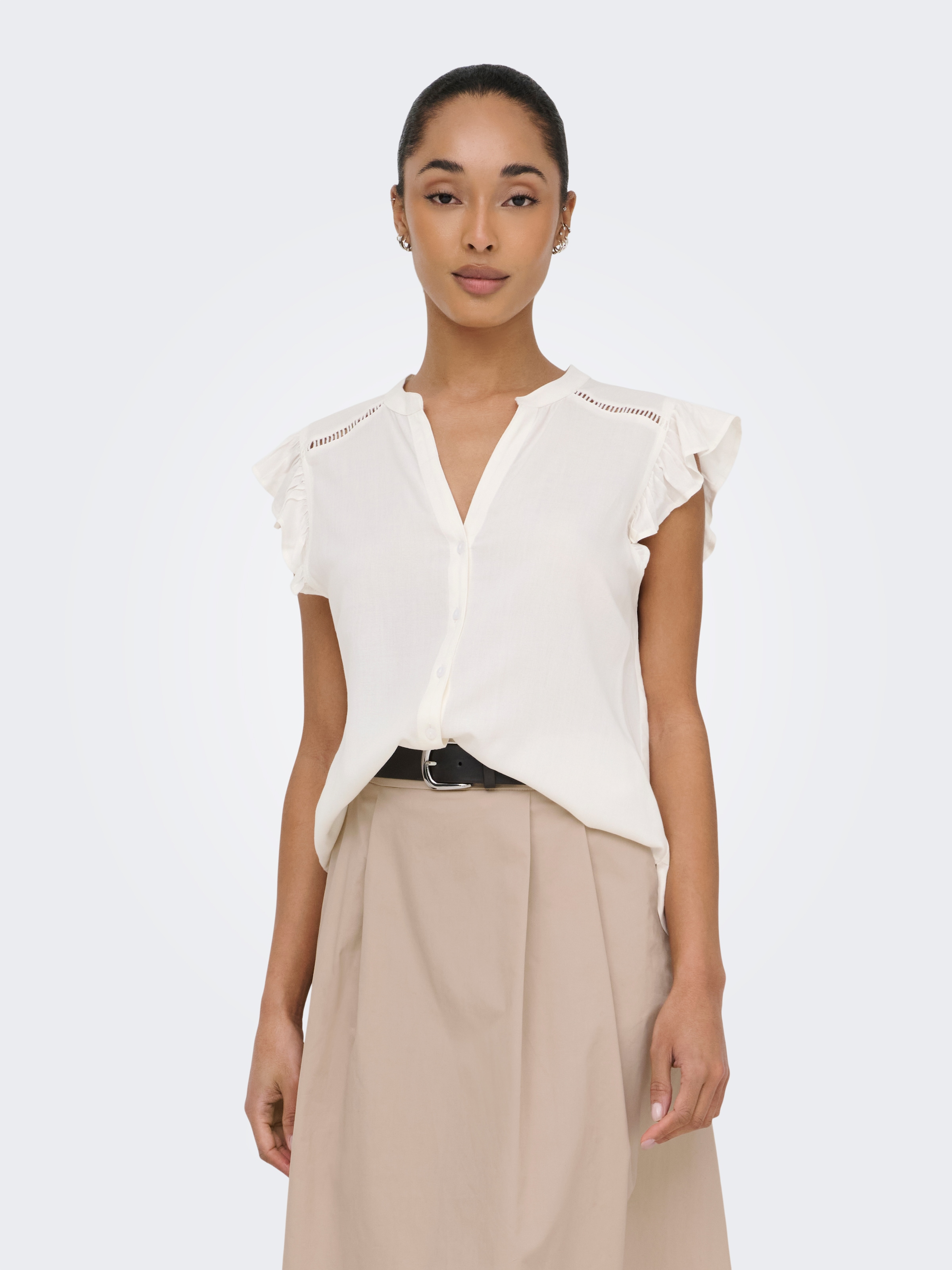 Image of ONLY Kurzarmbluse "ONLROSELLA LIFE CAPSLEEVE SHIRT WVN NOOS" Viskose, regular fit