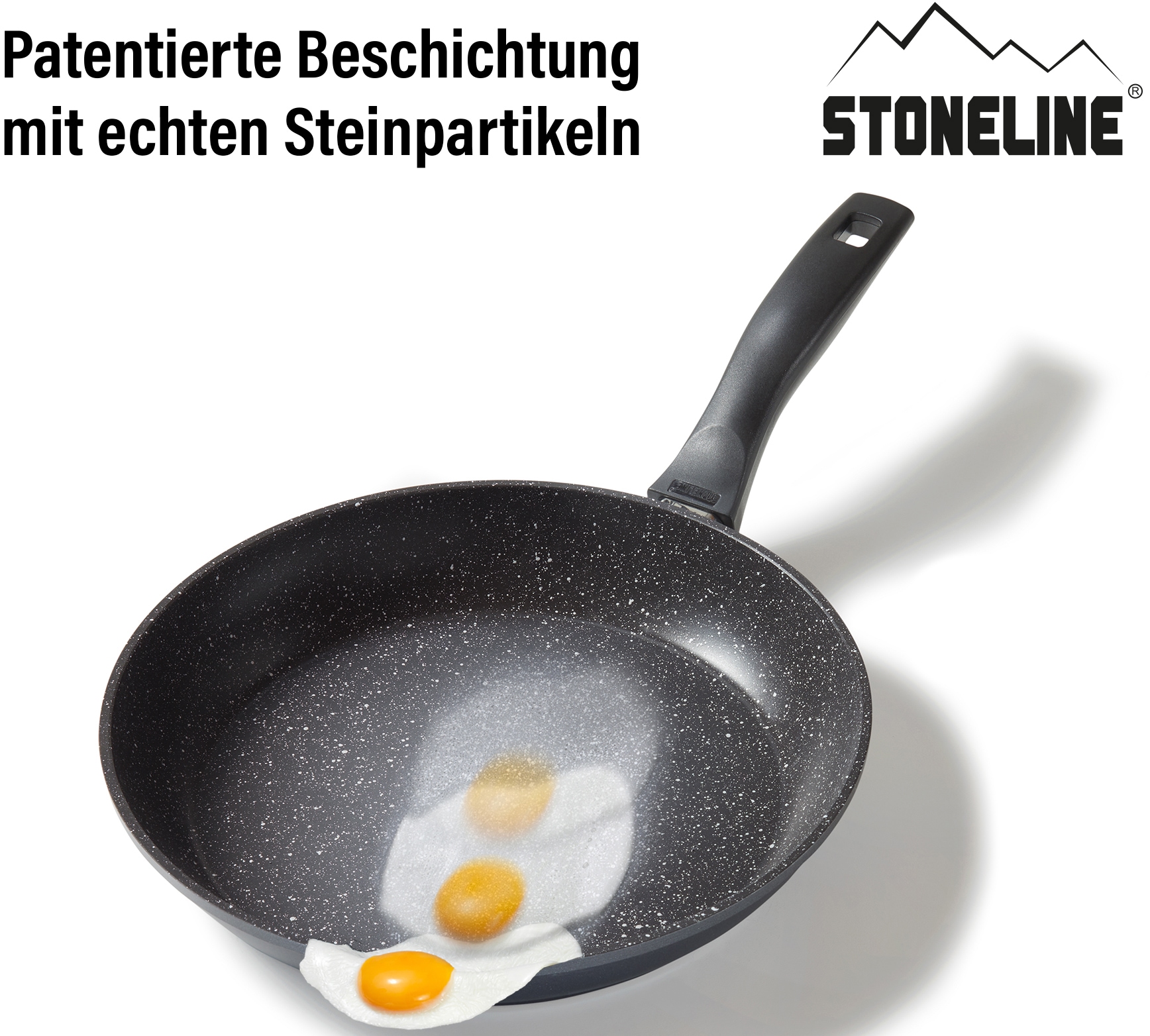 STONELINE Topf-Set, Aluminium, (Set, 5 tlg., Bratentopf 20 cm, Kochtopf 20 cm, Kasserolle 18 cm, Pfanne 20/24 cm), Induktion