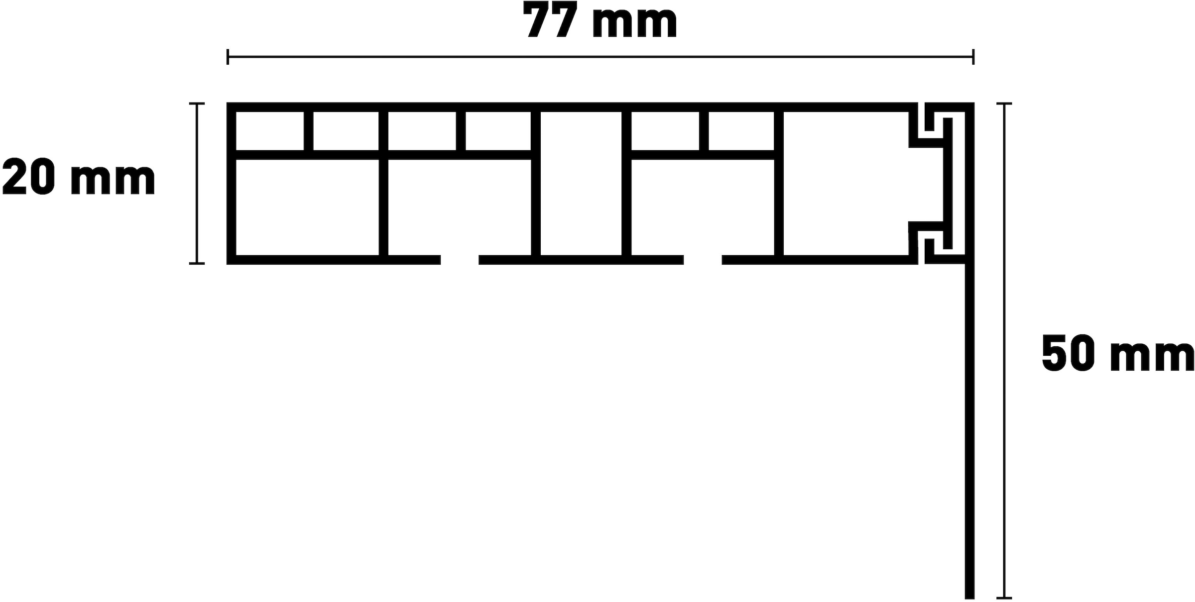 SN DECO GROUP »Vorhangschiene SH (1) mit Blende 5 cm« 2 course-läufig Dimension fixe