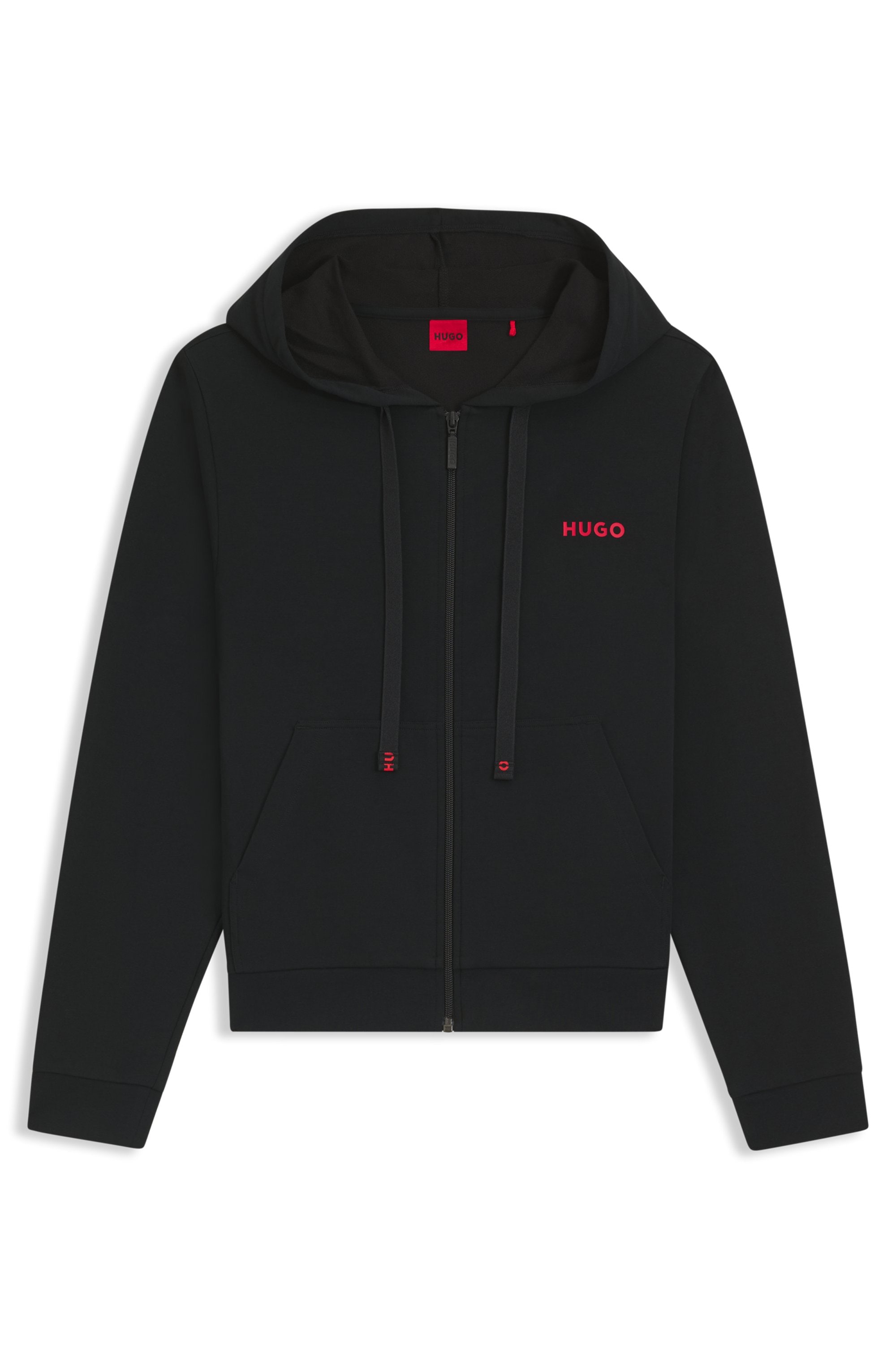 HUGO Underwear Veste sweat Kapuze, Reissverschluss, gerade geschnitten