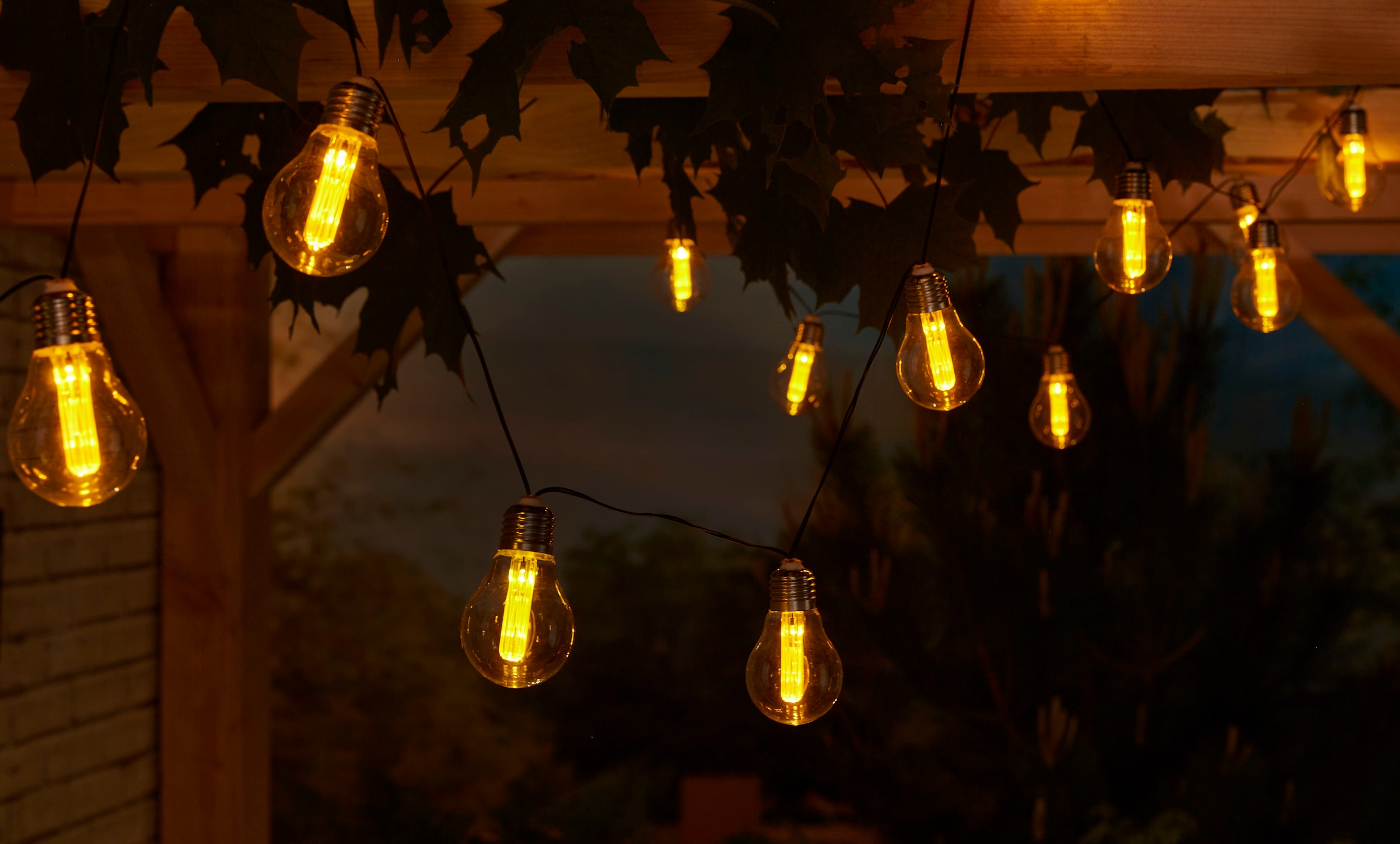 LUXFORM Guirlande lumineuse »Solar-Lichterkette Corfu Partybeleuchtung - 15xLED« Fabriqué en verre