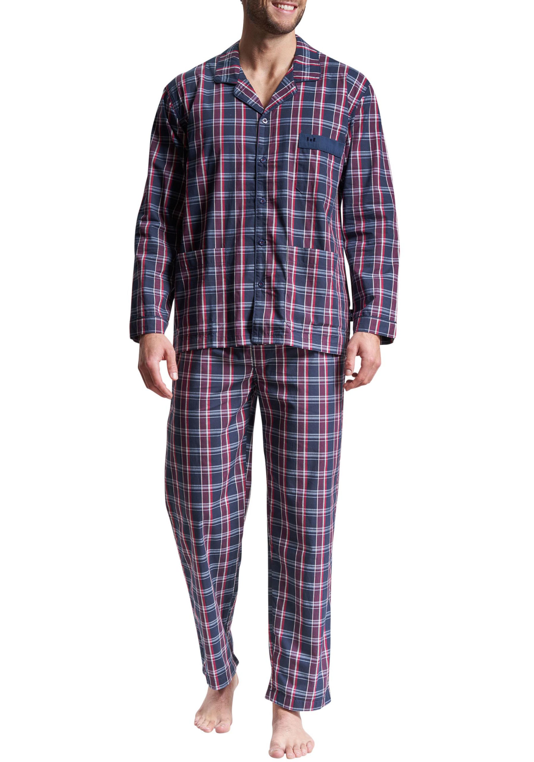Pyjama »Clubhouse«, (2 tlg.), mit klassischem Look und Brusttasche