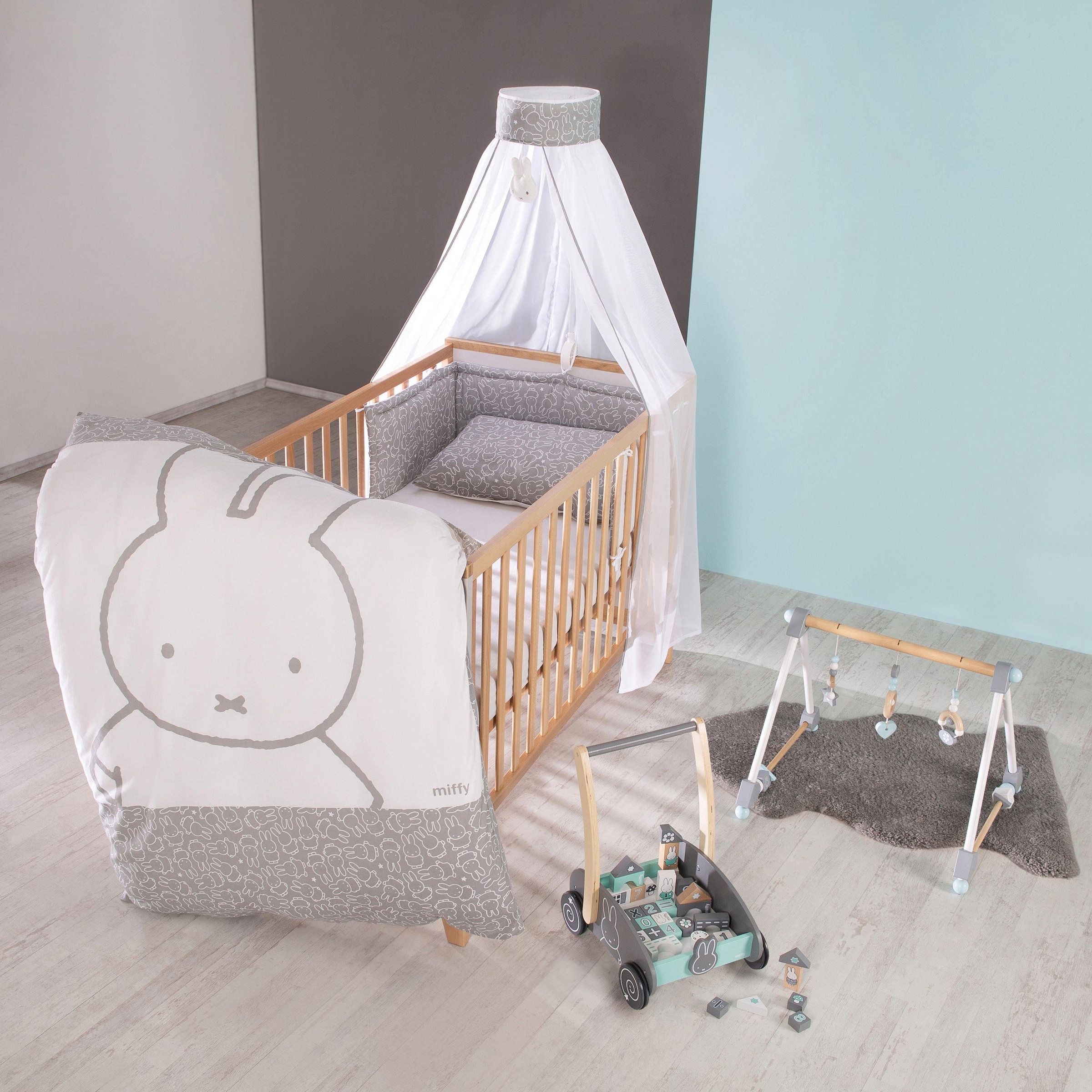 roba® Himmelbettgarnitur »miffy®«, 4-tlg., mit Bettwäsche, Nestchen und Himmel