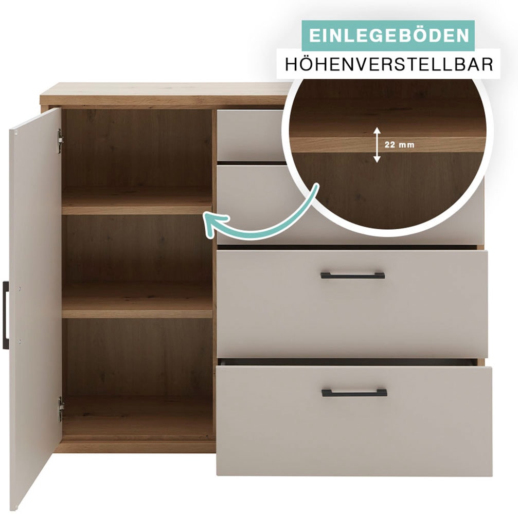 priess Hochkommode »Warburg hochwertige Kommode aus Deutschland« fertig aufgebaut geliefert mit Dämpfern und Metallgriffen