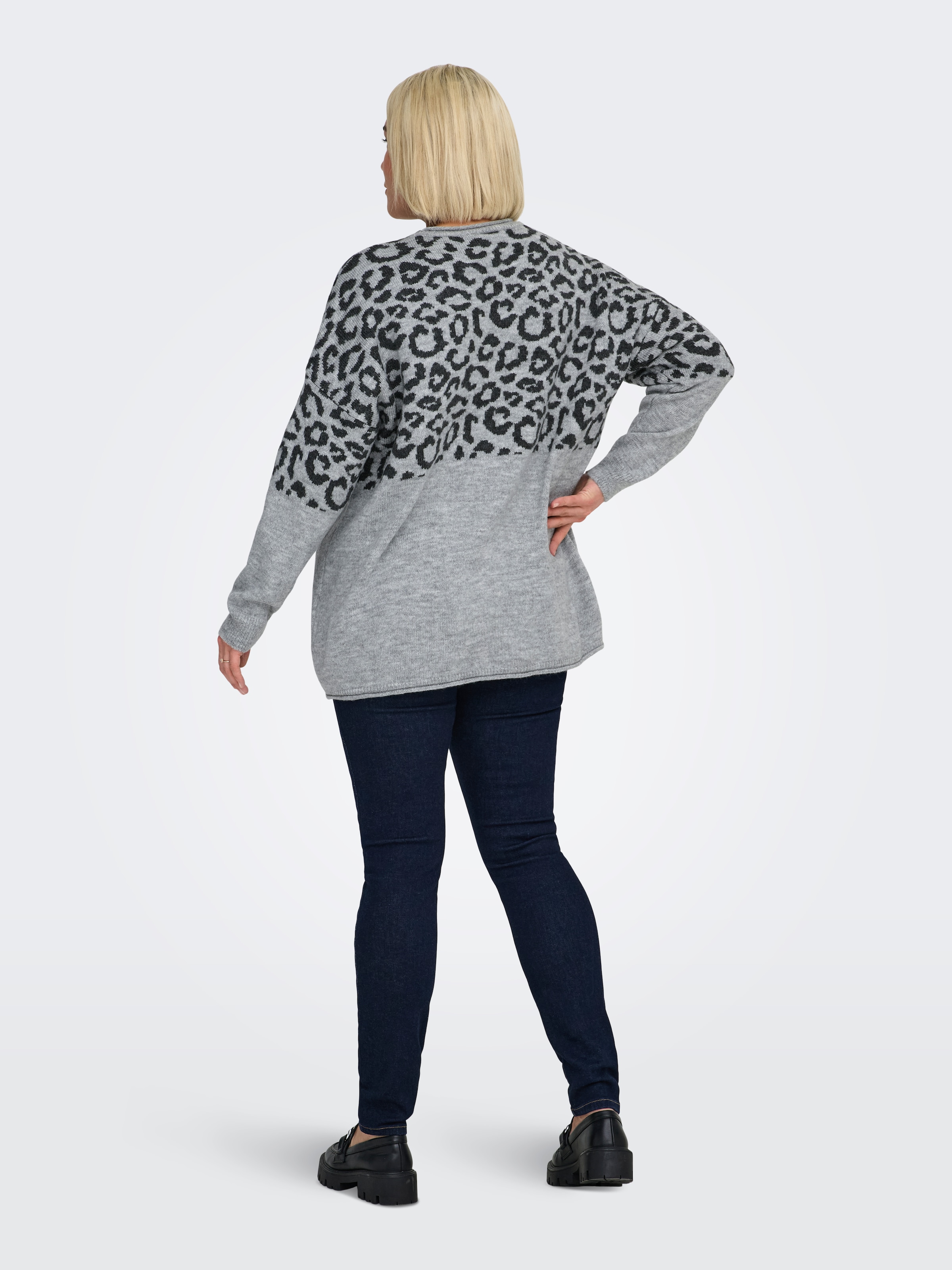 ONLY CARMAKOMA Pull à col rond »CARJADE ZEBRA L/S O-NECK KNT«