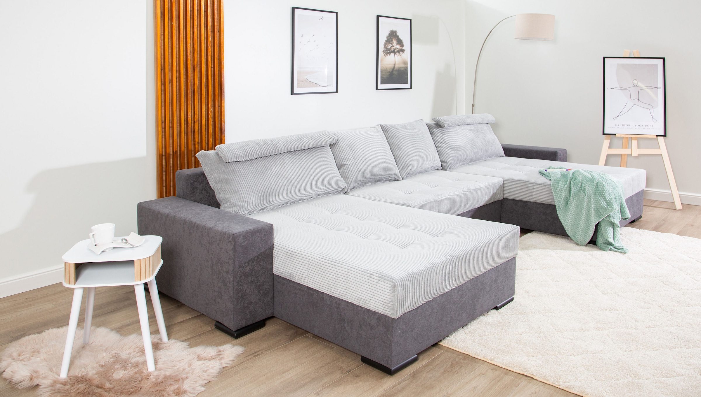 COLLECTION AB Wohnlandschaft »XXXL-Josy Relax U-Form Breite 352 cm, mit 2 gleich grossen Recamieren«, inkl. Bettfunktion, Bettkasten, mit 4 Rückenkissen in zwei Grössen