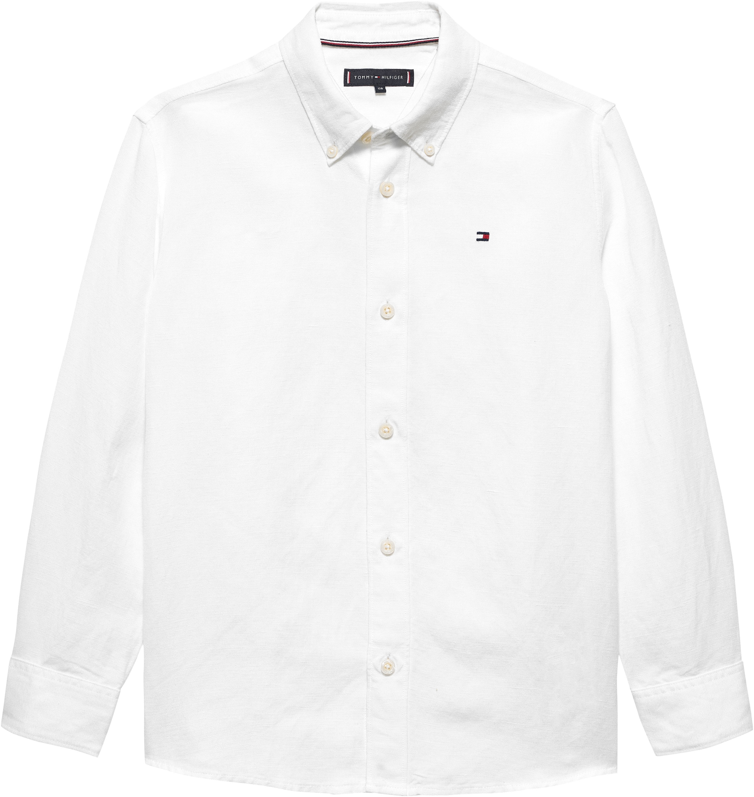 Tommy Hilfiger Chemise à manches longues »LINEN BLEND RELAXED SHIRT LS« mit Brusttasche, Logostickerei