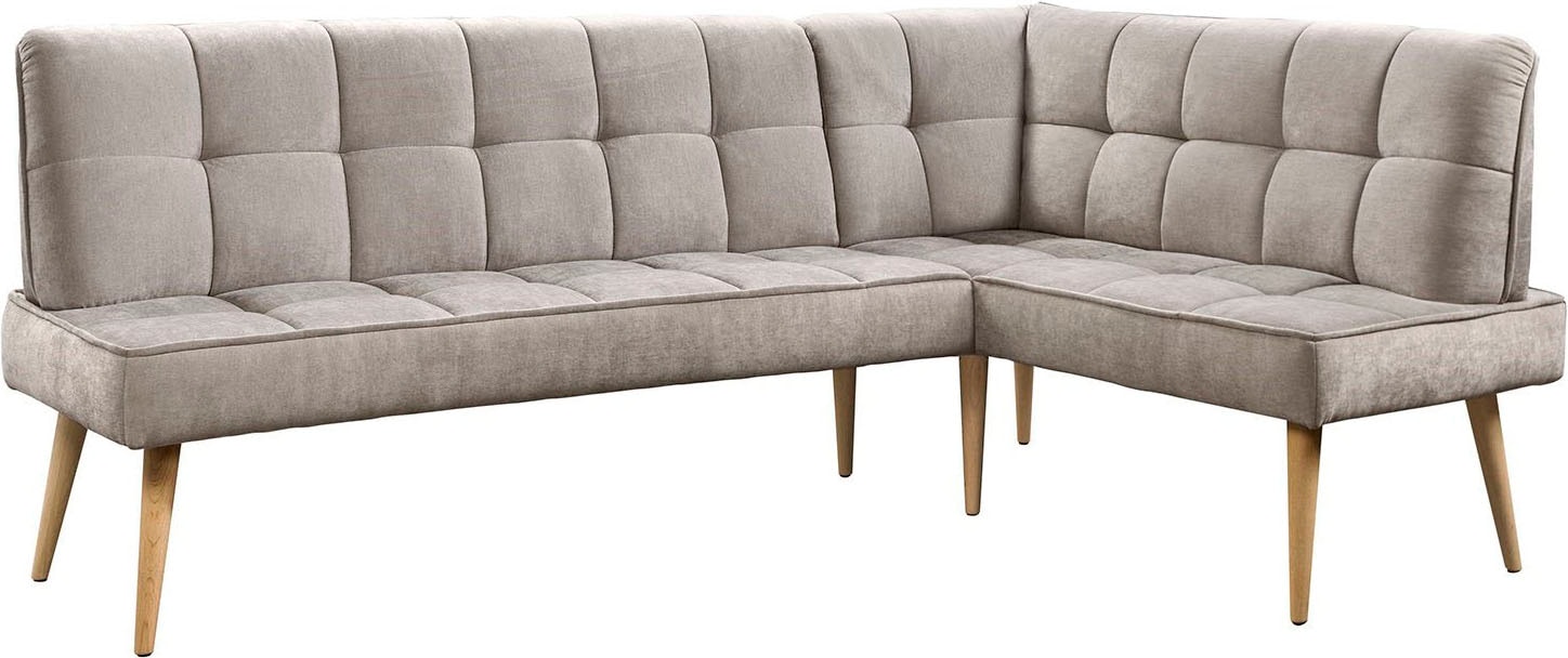 exxpo - sofa fashion Eckbank »Latte« moderne Sitz- und Rückensteppung, bequem und elegant, hoher Holzfuss