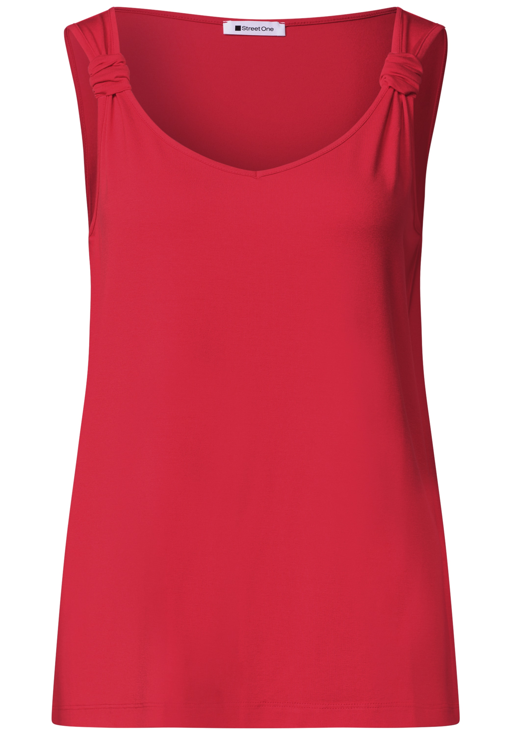 STREET ONE Haut de chemise Sommertop mit V-Neck und Knotendetail