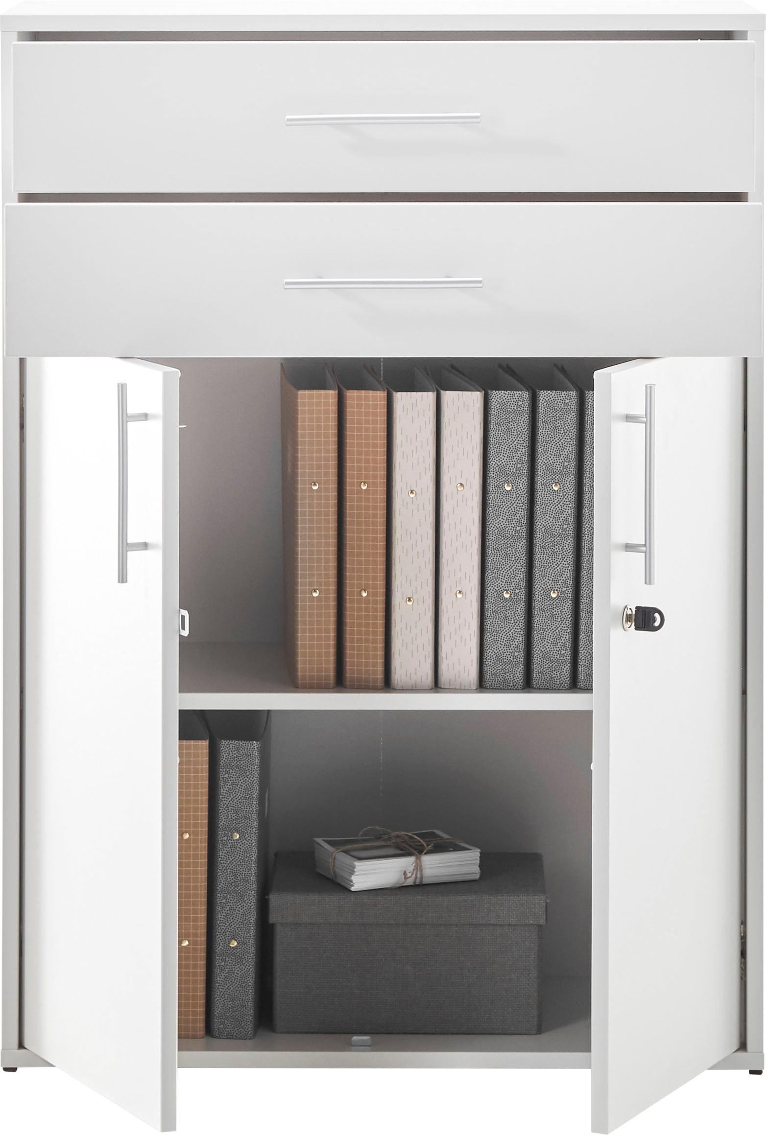 BEGA OFFICE Aktenschrank »Pronto«, Büroschrank Grau abschliessbar, Mehrzweckschrank